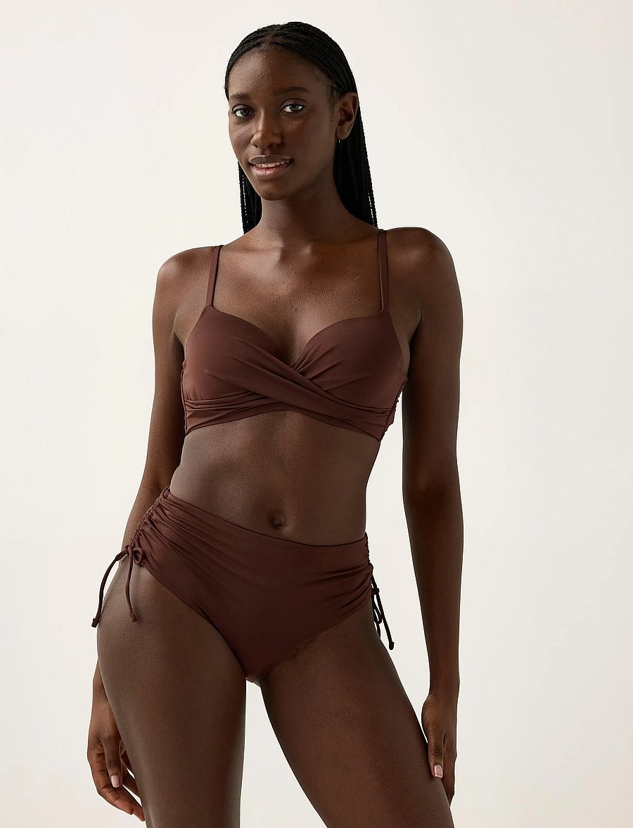 Lindex - Lilja padded bikini bra with underwire - push-up bikinier - dk brown - 0