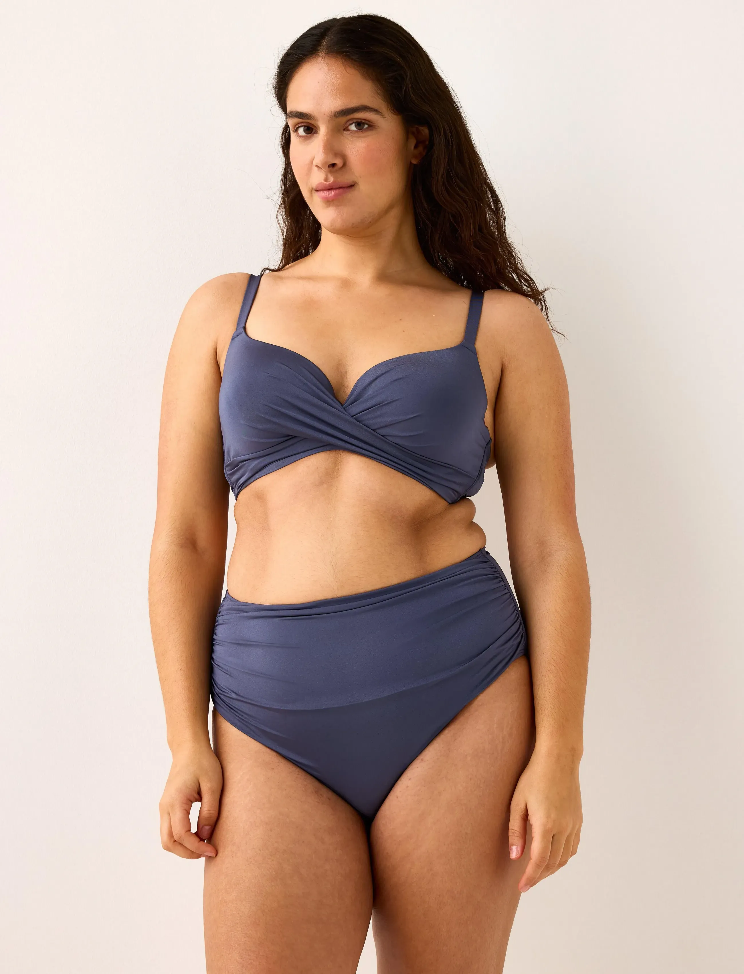 Lindex Lilja Padded Bikini Bra With Underwire, 80 E, Blue, Bikinier > Bikinitoppe, Dame