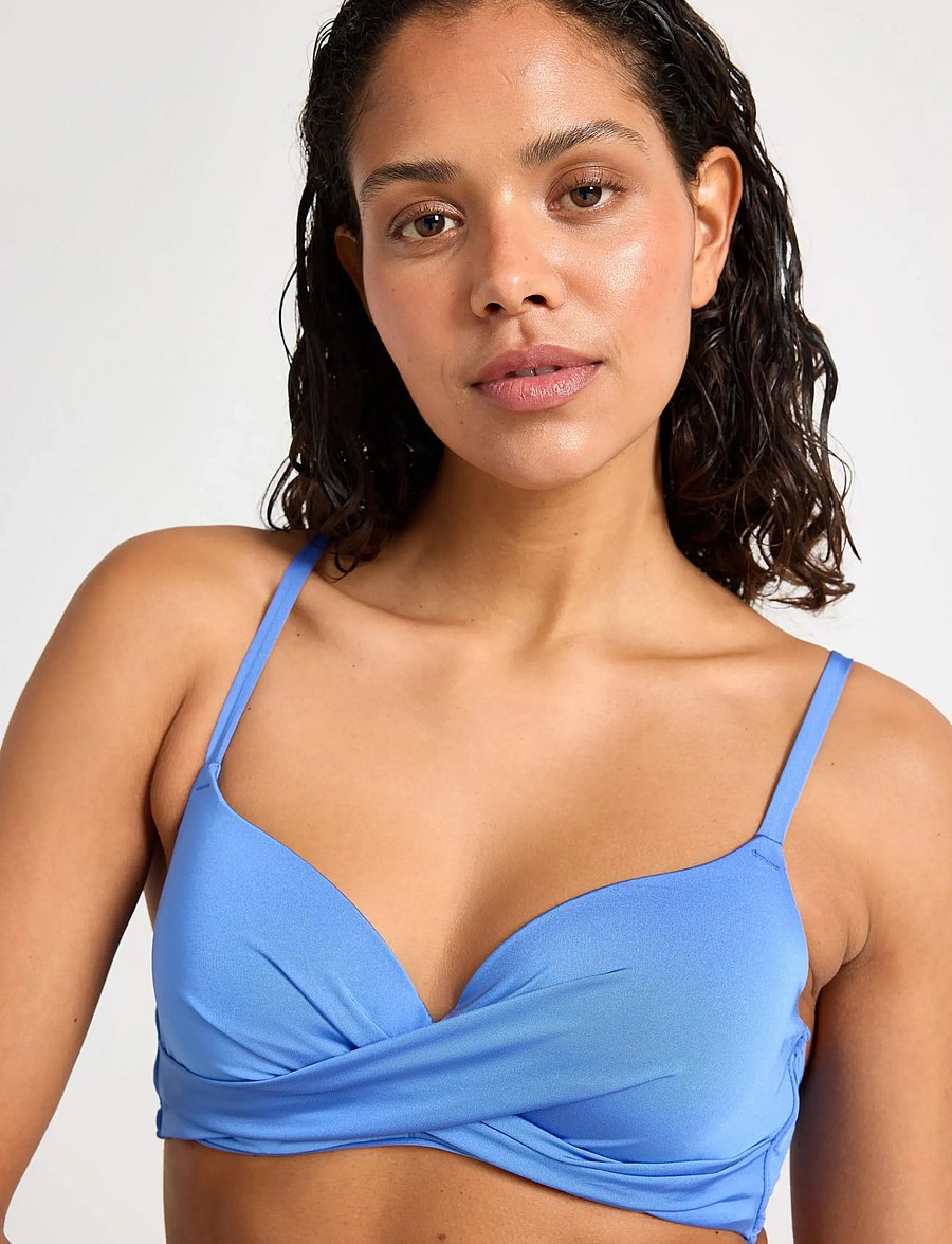 Lindex - Lilja padded bikini bra with underwire - push-up bikini - light dusty blue - 4