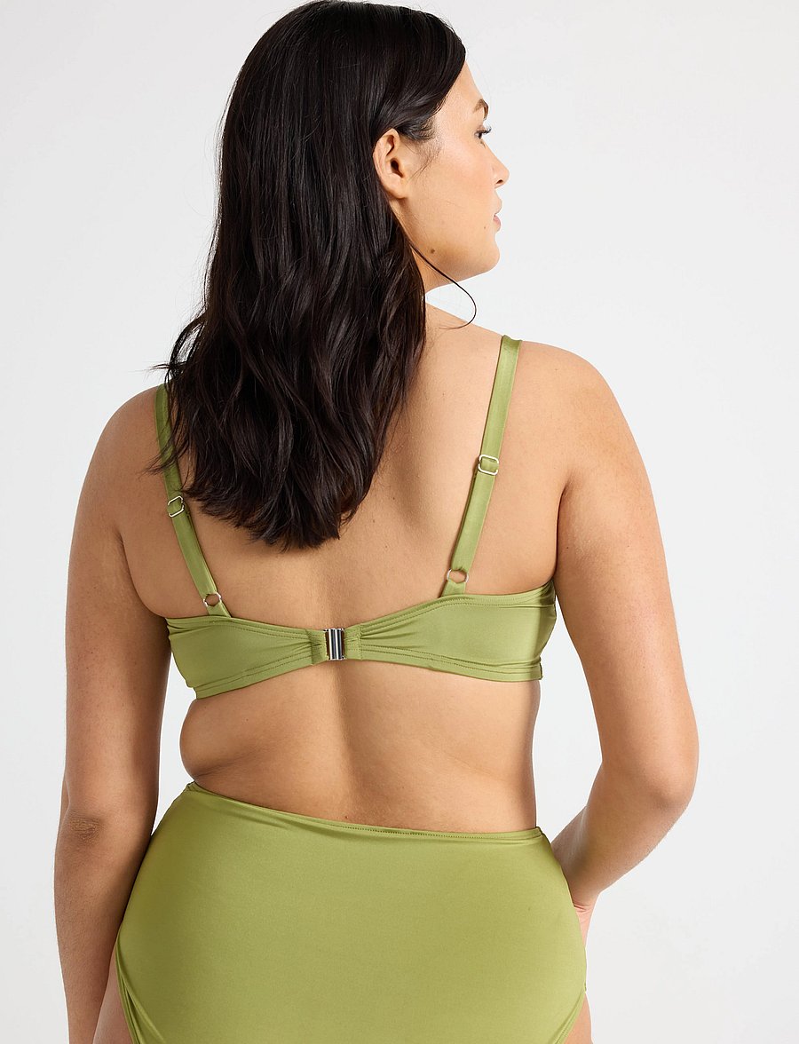 Lindex - Bra Lilja Twist Swim Shiny - push-up-bikini-oberteile - light dusty green - 3