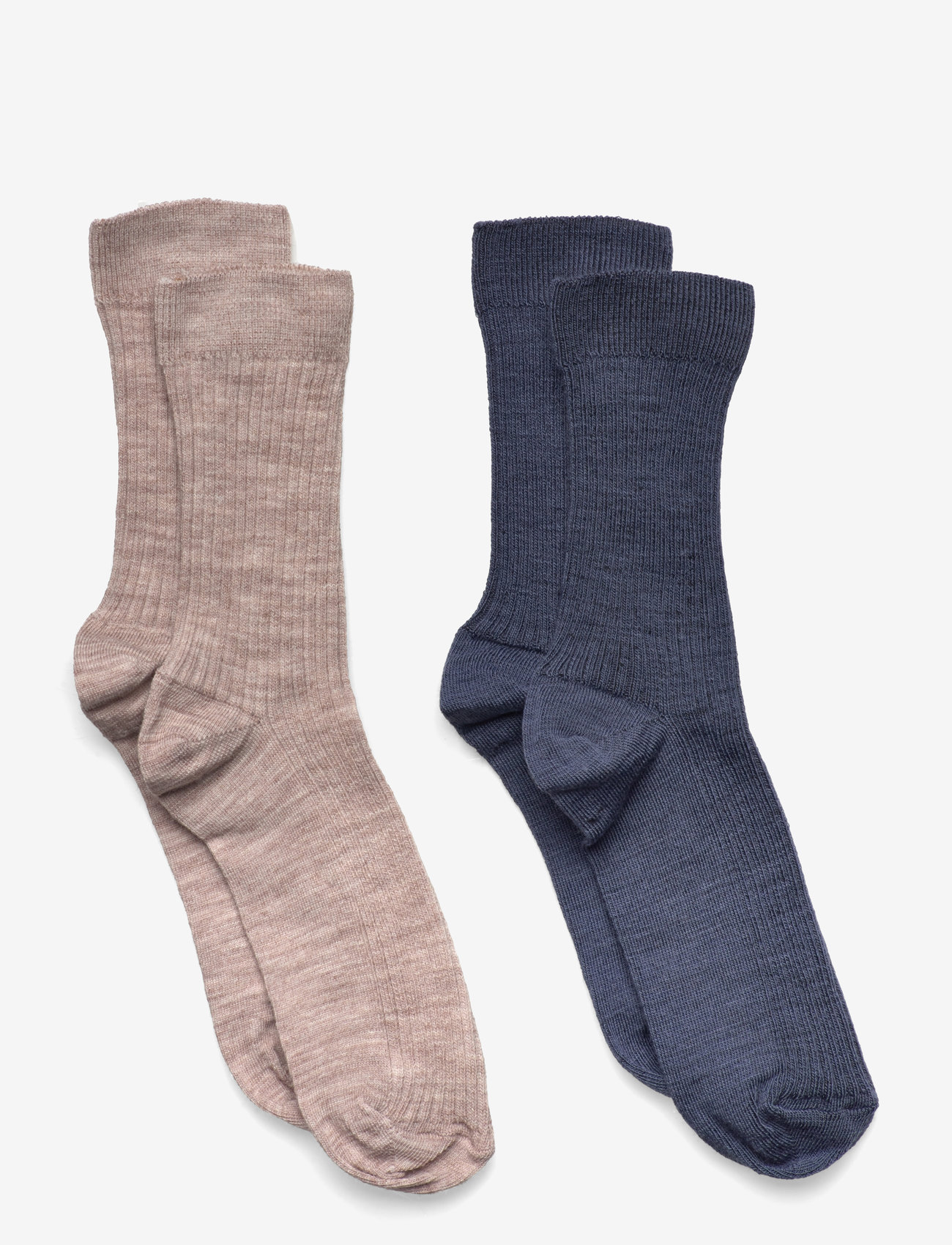 Lindex - Sock 2p wool ribb - dark dusty blue - 0