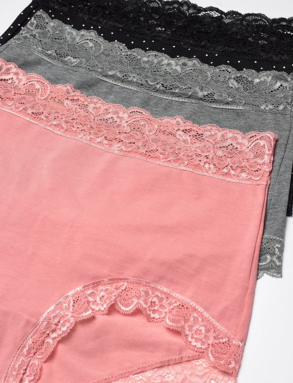 Lindex - Brief high Emelie lace 3 p - culottes midi & maxi - black - 1