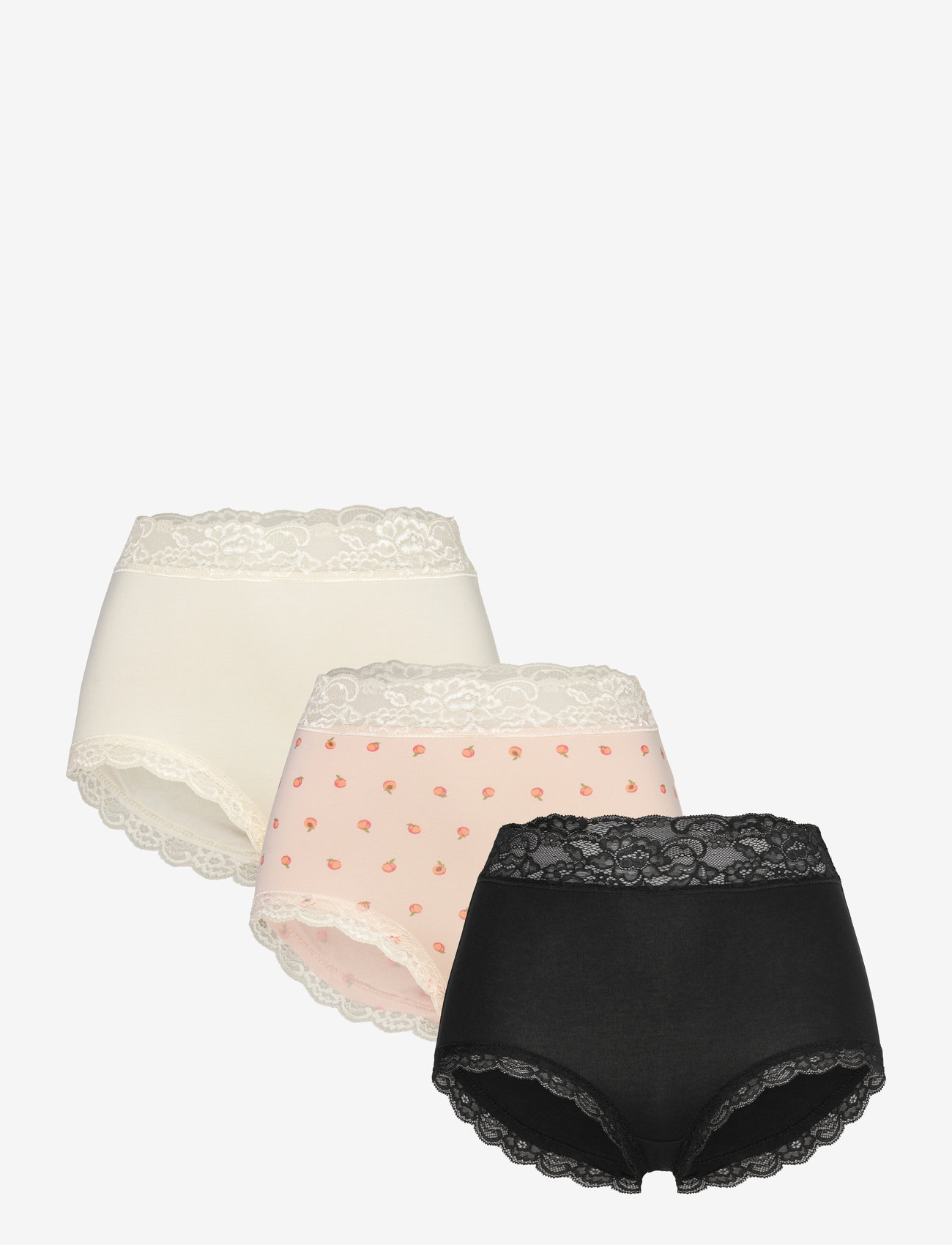 Lindex - Brief high Emelie lace 3 p - midi & maxi trusser - lt pink - 1