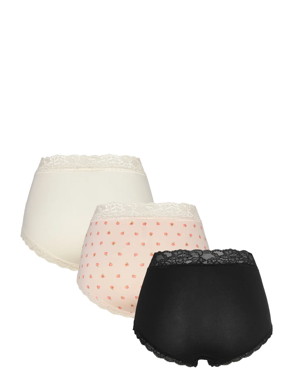 Lindex - Brief high Emelie lace 3 p - midi & maxi slips - lt pink - 5