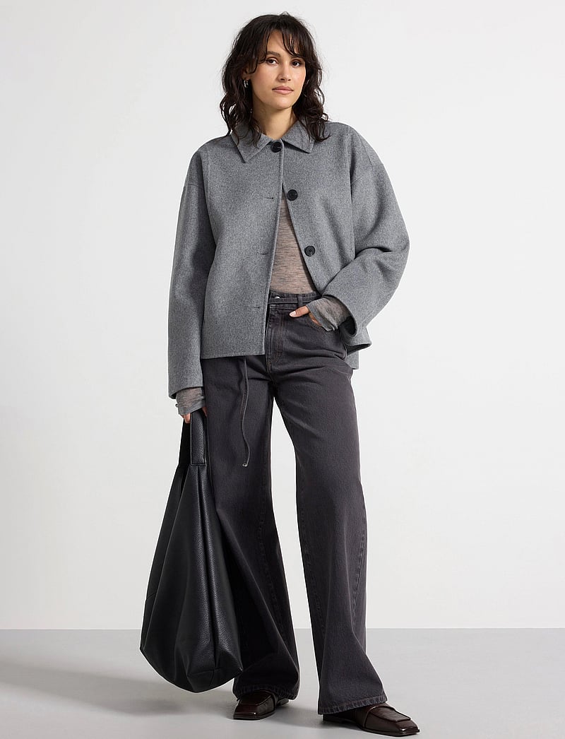 Lindex - Jacket Melissa Unlined Melange - wolljacken - grey melange - 0