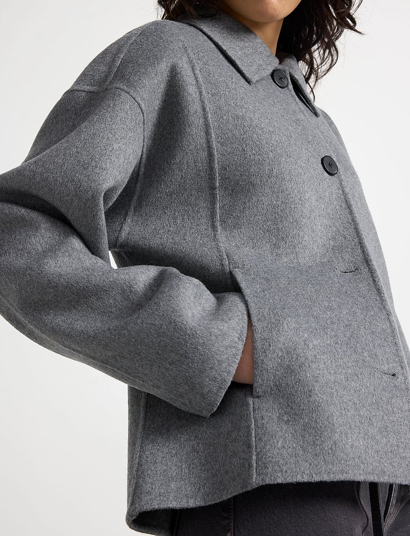 Lindex - Jacket Melissa Unlined Melange - wolljacken - grey melange - 5