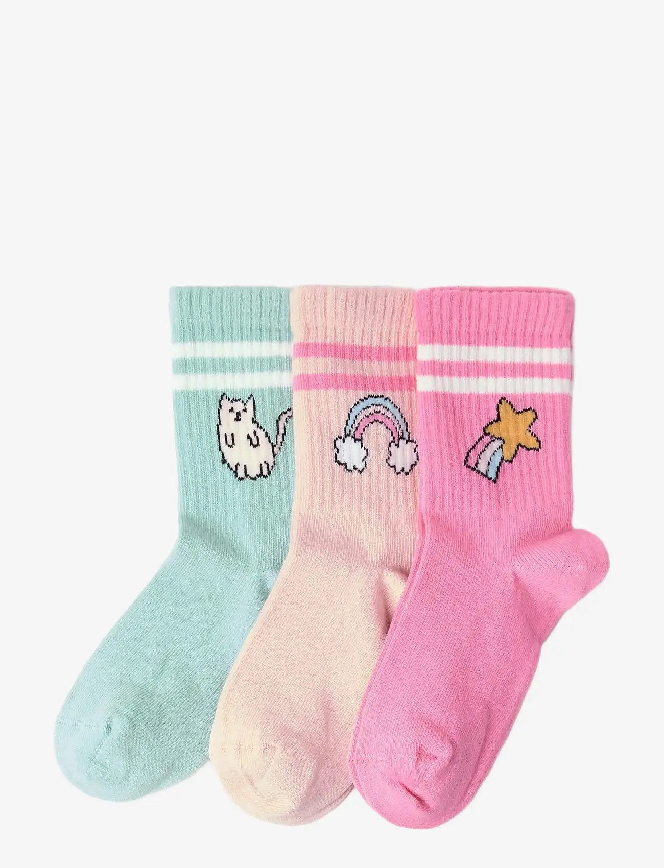 Lindex - Sock 3 p SG Kawaii - socks - light dusty pink - 0