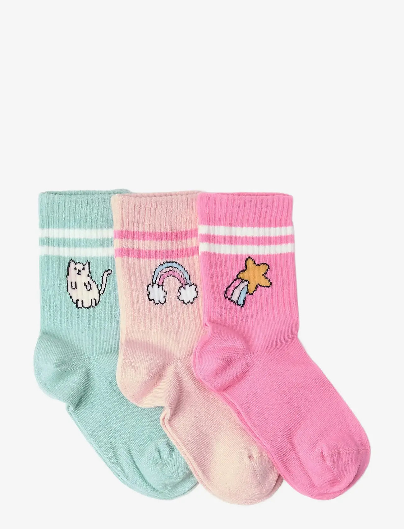 Lindex - Sock 3 p SG Kawaii - socks - light dusty pink - 1