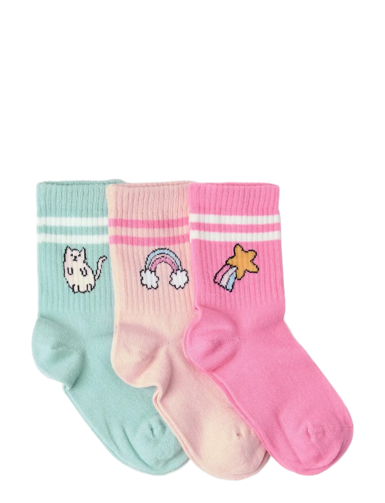 Lindex - Sock 3 p SG Kawaii - light dusty pink - 1