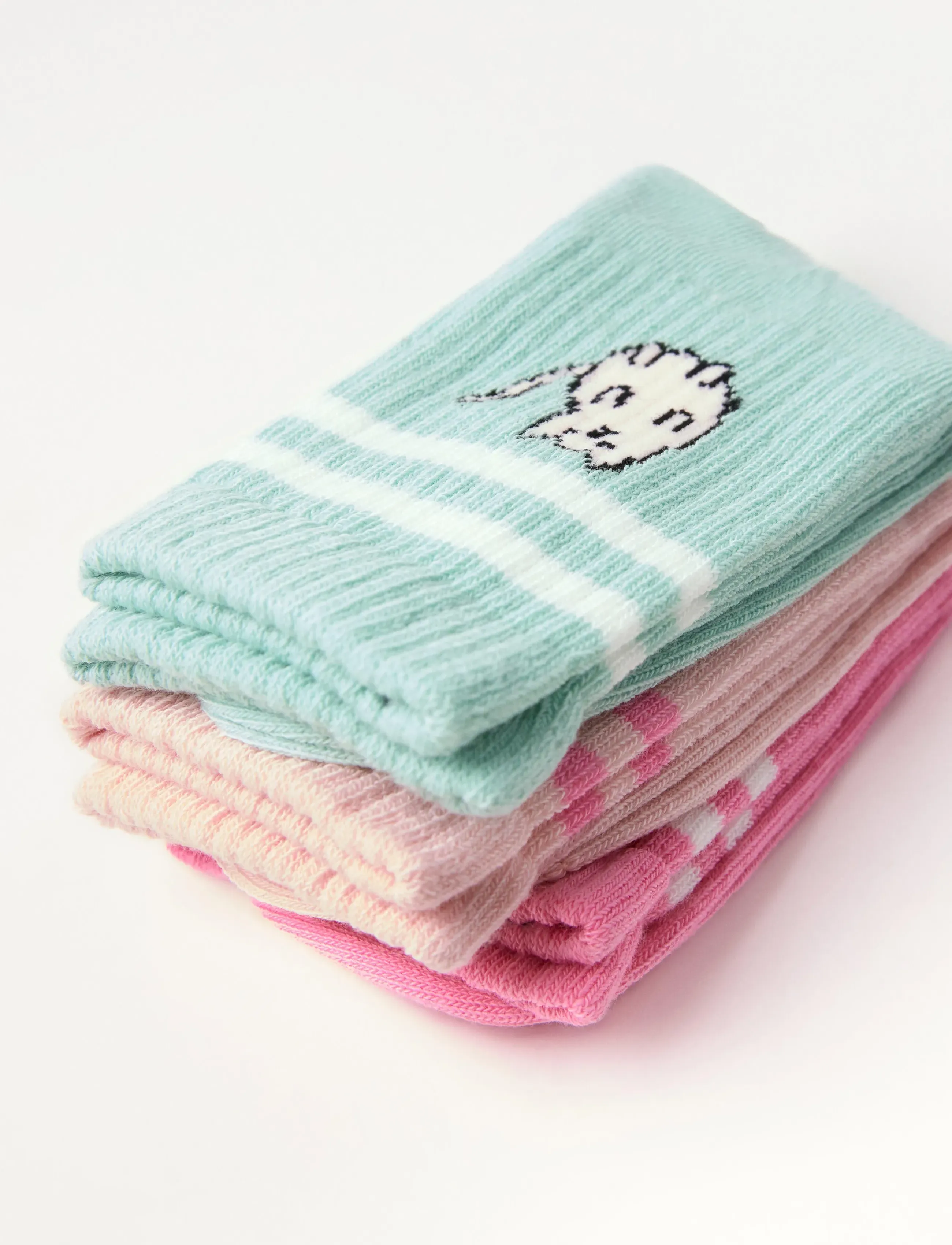 Lindex - Sock 3 p SG Kawaii - light dusty pink - 2