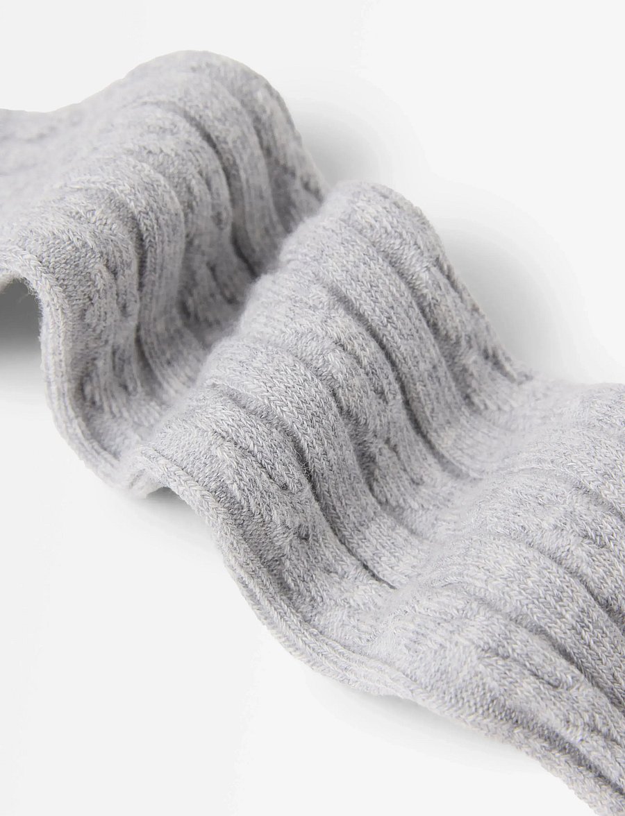 Lindex - Tights SG H Cables - strumpbyxor - l.grey melange - 2
