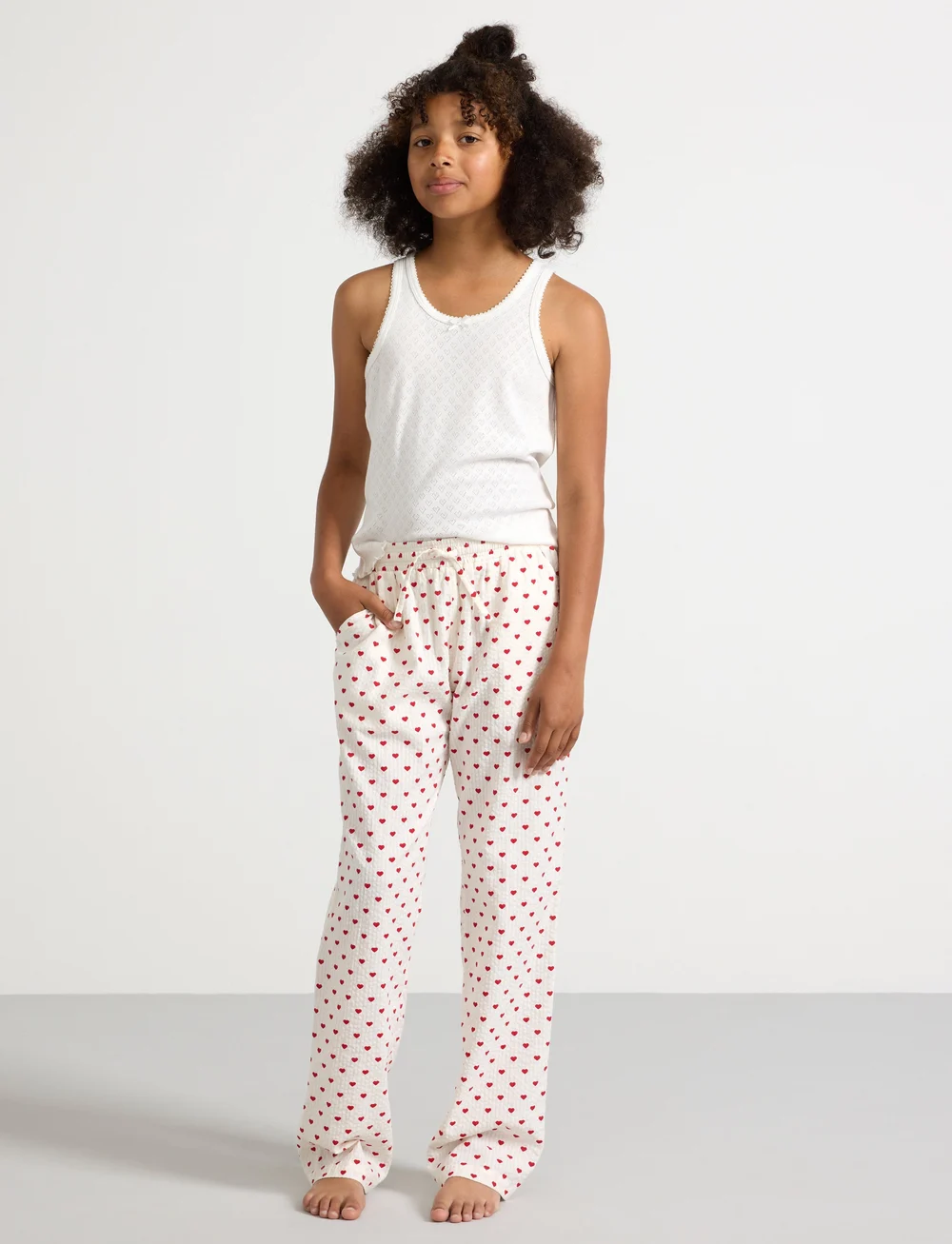 Lindex - Pyjama trousers seersucker - pidžaamad - off white - 0