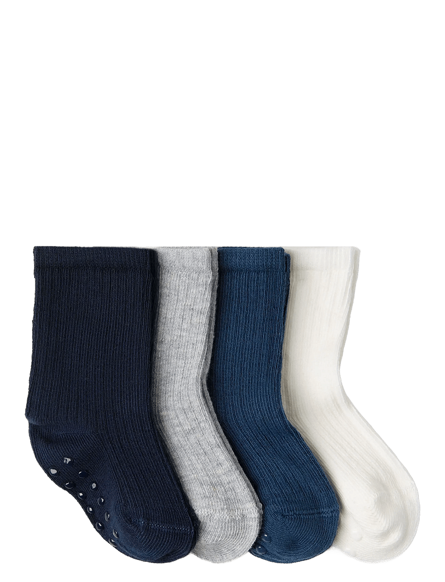 Lindex - Sock 4p rib solid - strømper - dark blue - 1