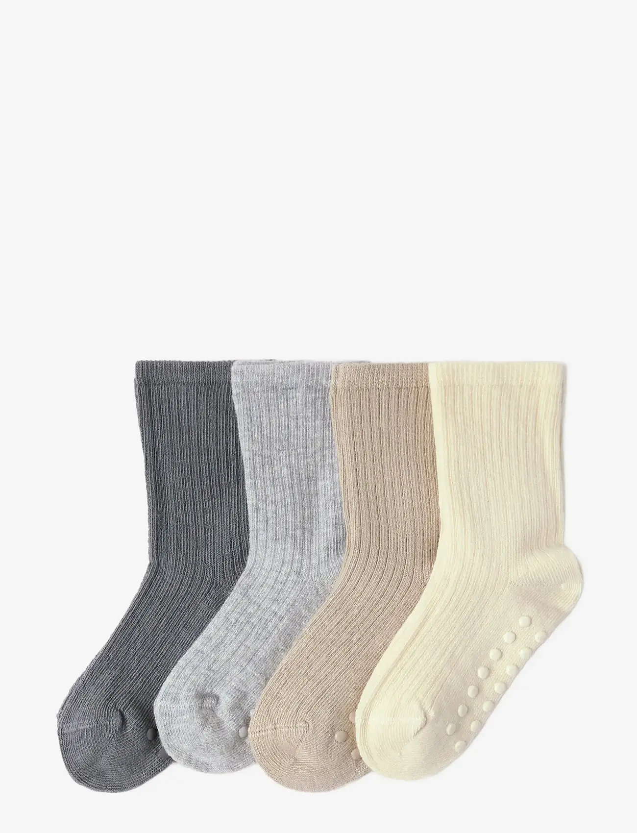 Lindex - Sock 4p rib solid - herbstliche kleidung - dusty beige - 0