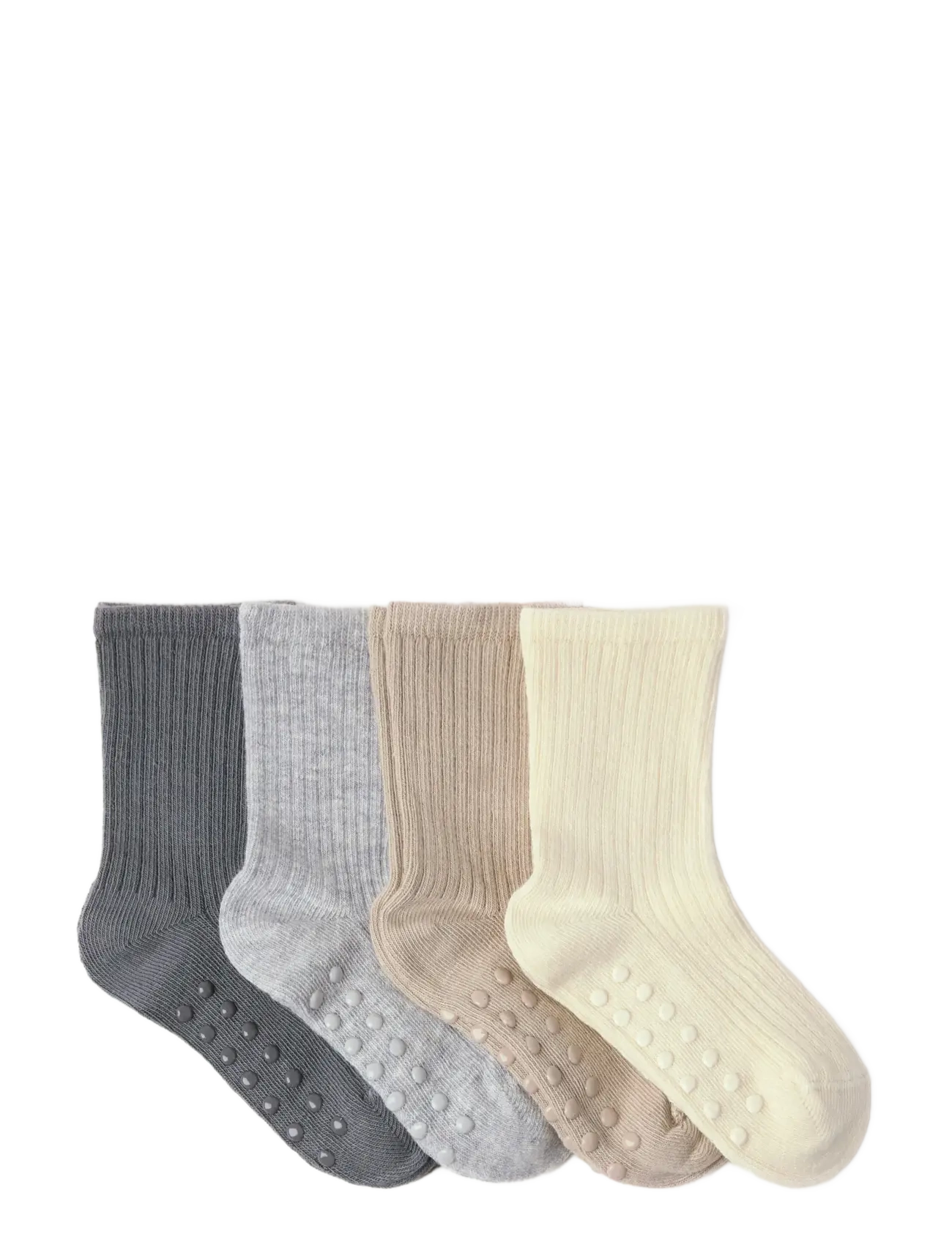Lindex - Sock 4p rib solid - sokid - dusty beige - 1