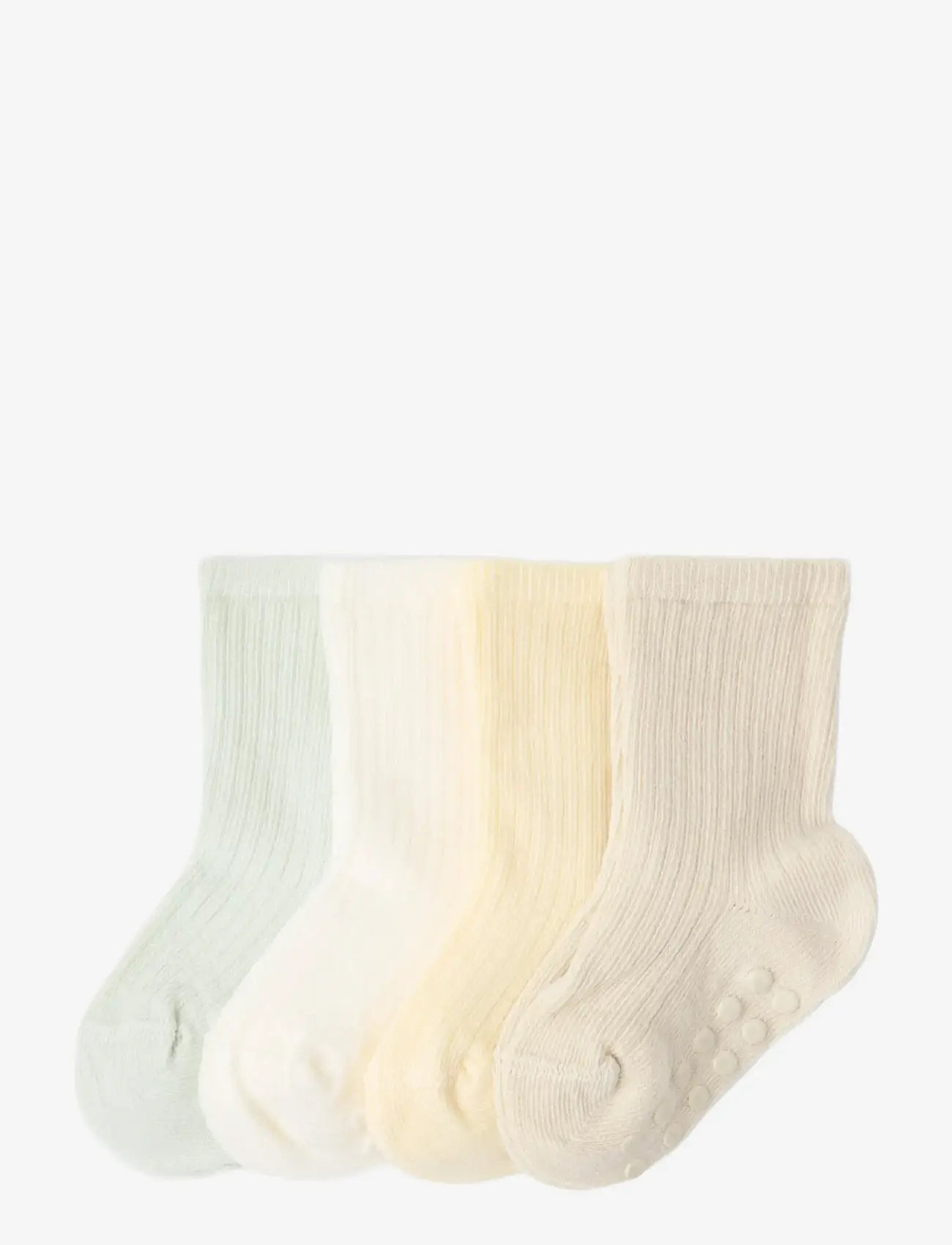 Lindex - 4-pack ribbed socks - strümpfe - light beige - 0