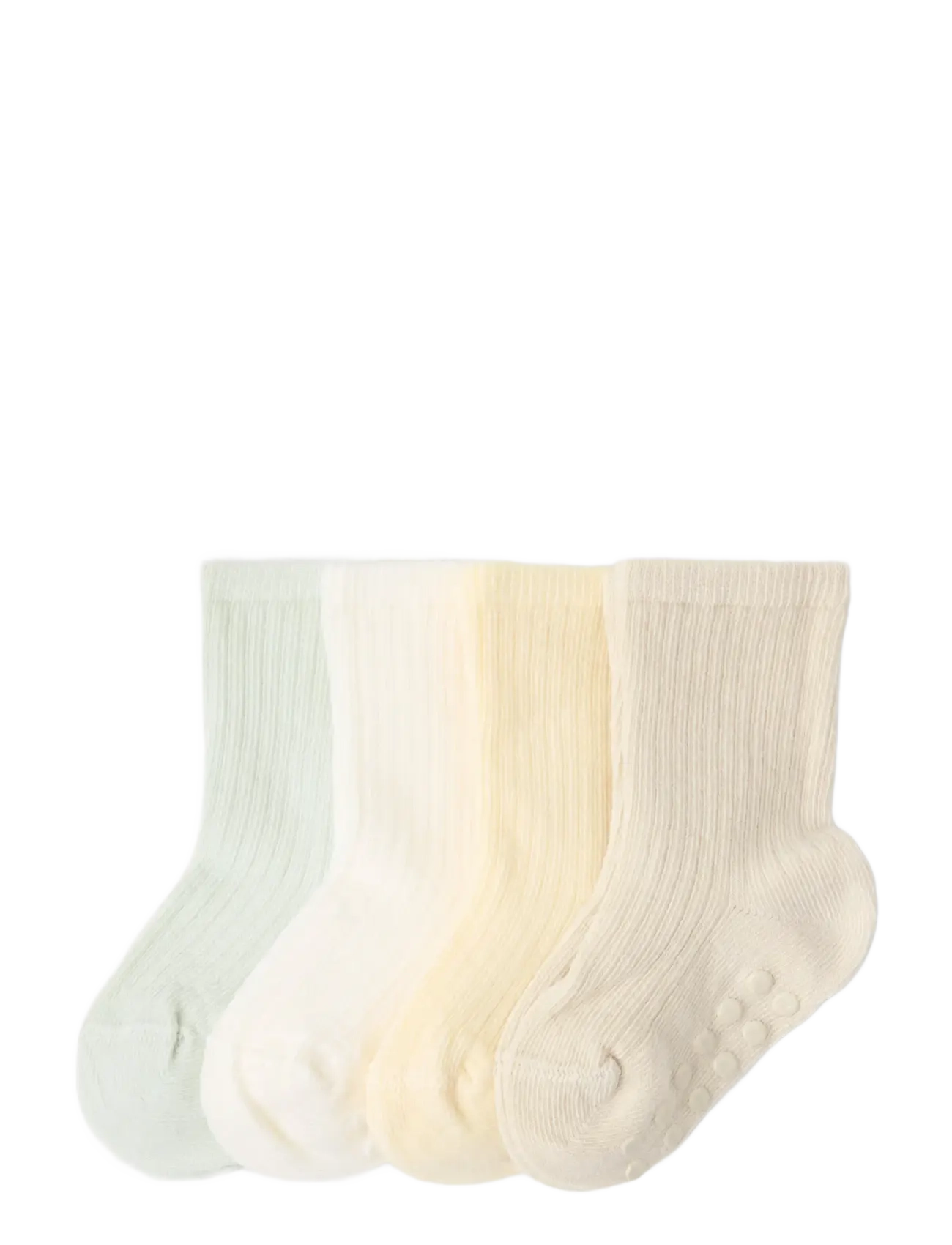 Lindex Sock 4p rib solid - Sokid - LIGHT BEIGE / yellow