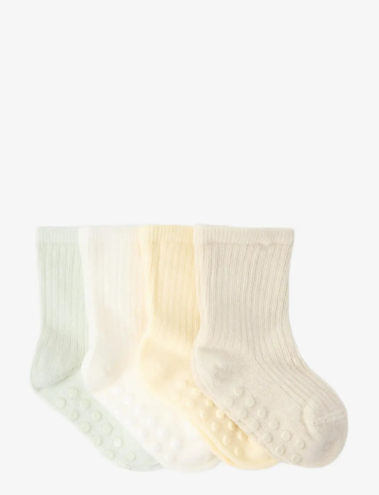 Lindex - 4-pack ribbed socks - strümpfe - light beige - 1