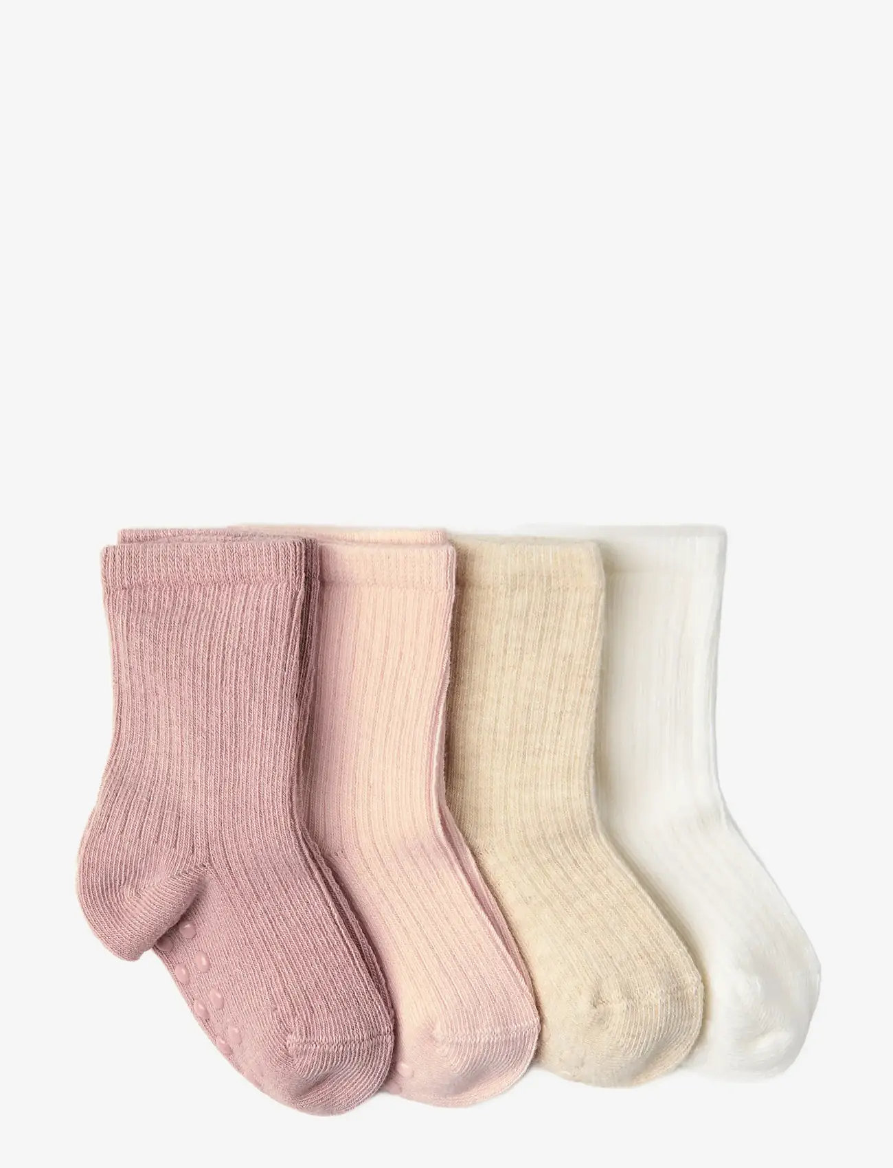 Lindex - 4-pakning ribbet sokker - sügisesed riided - light dusty pink - 1