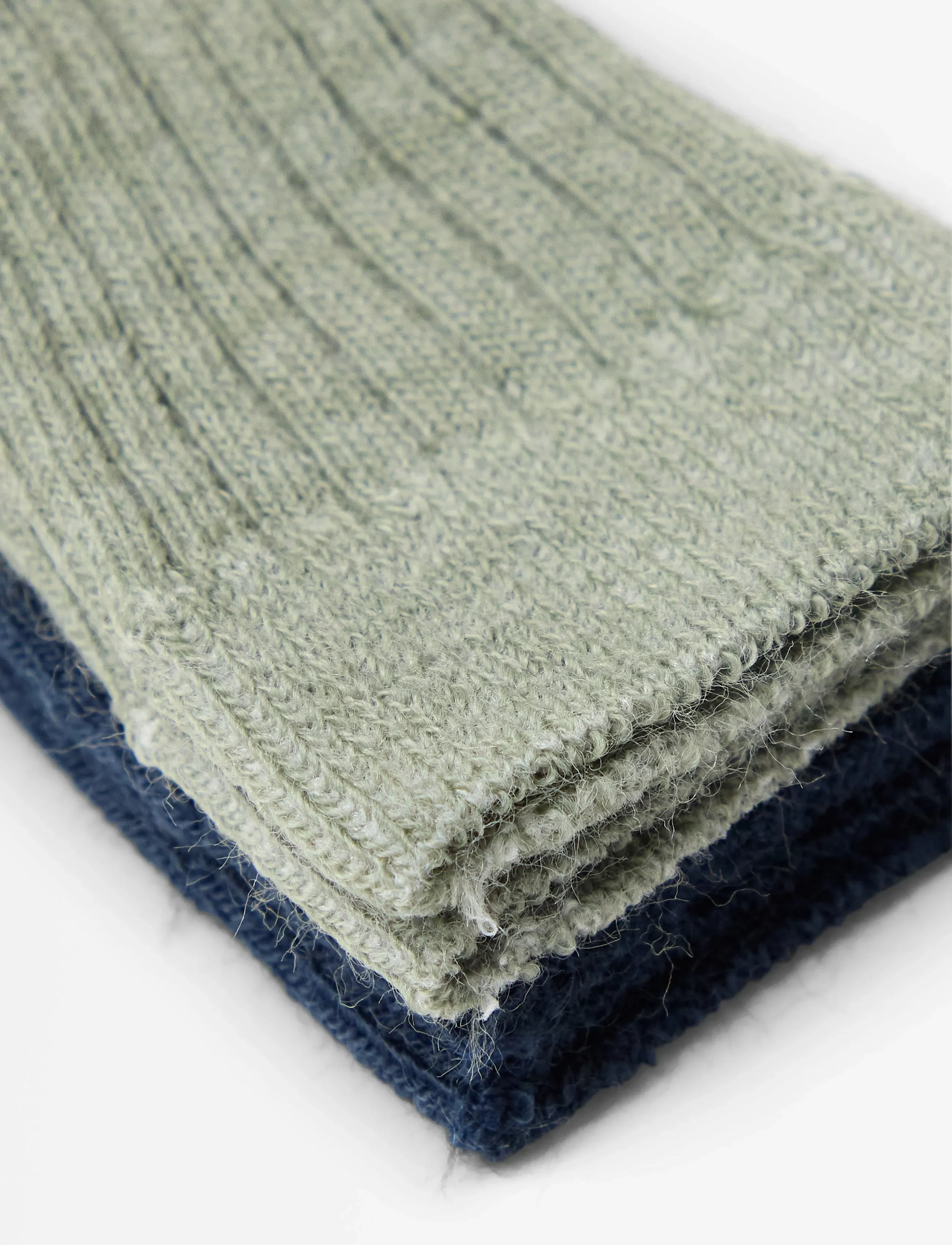 Lindex - 2-pakning sokker i ullblanding - socks - light dusty green - 2