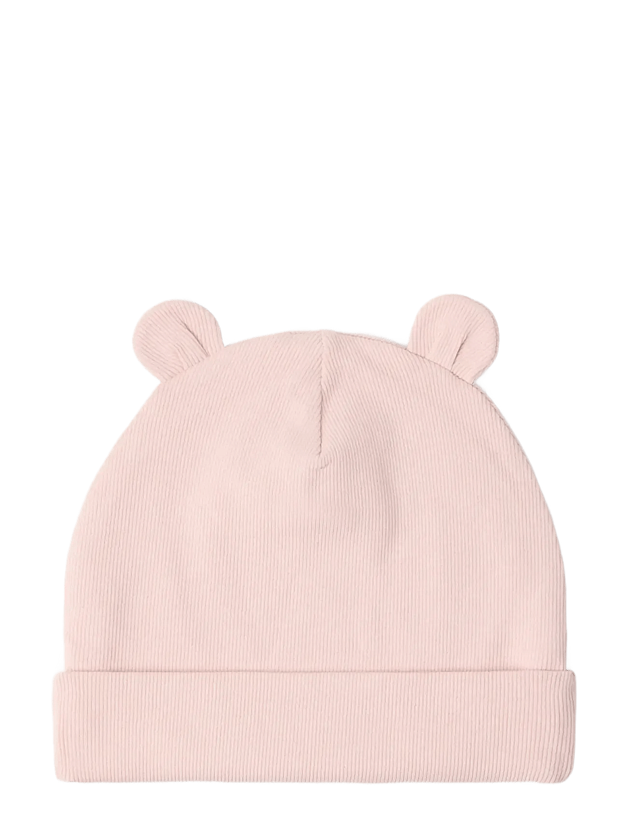 Lindex - Cap w ears rib newborn - babymössor - light dusty pink - 0