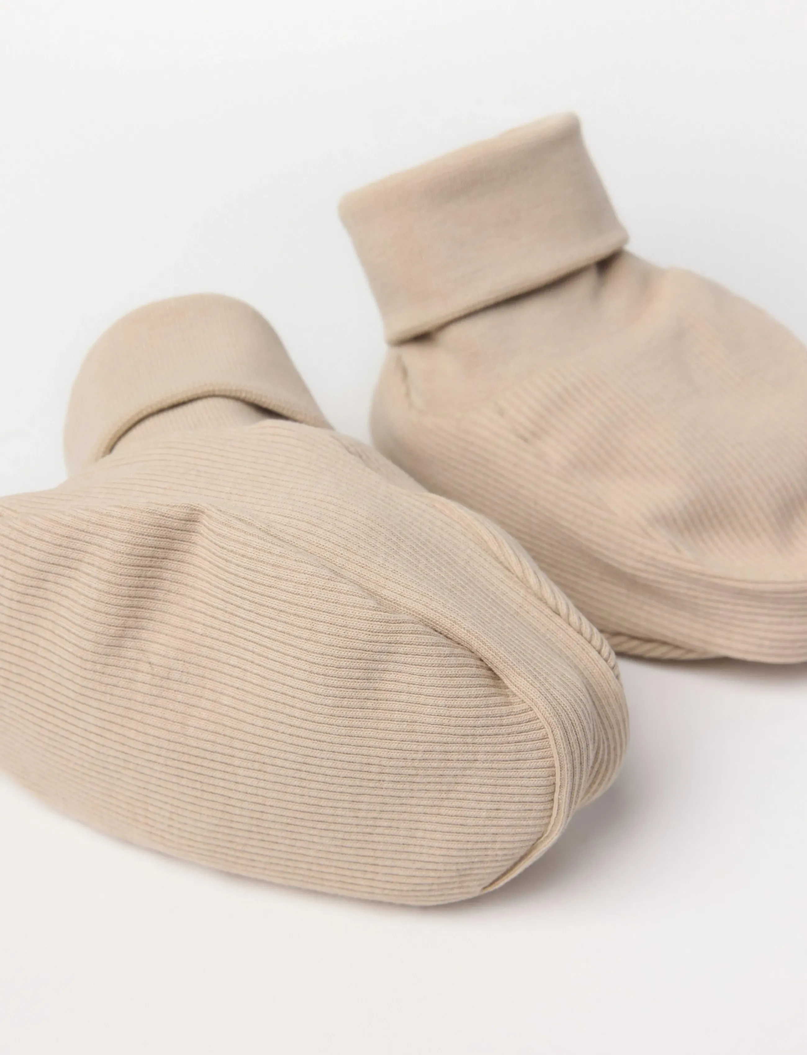 Lindex - Footies rib newborn - vauvan sukat - beige - 5