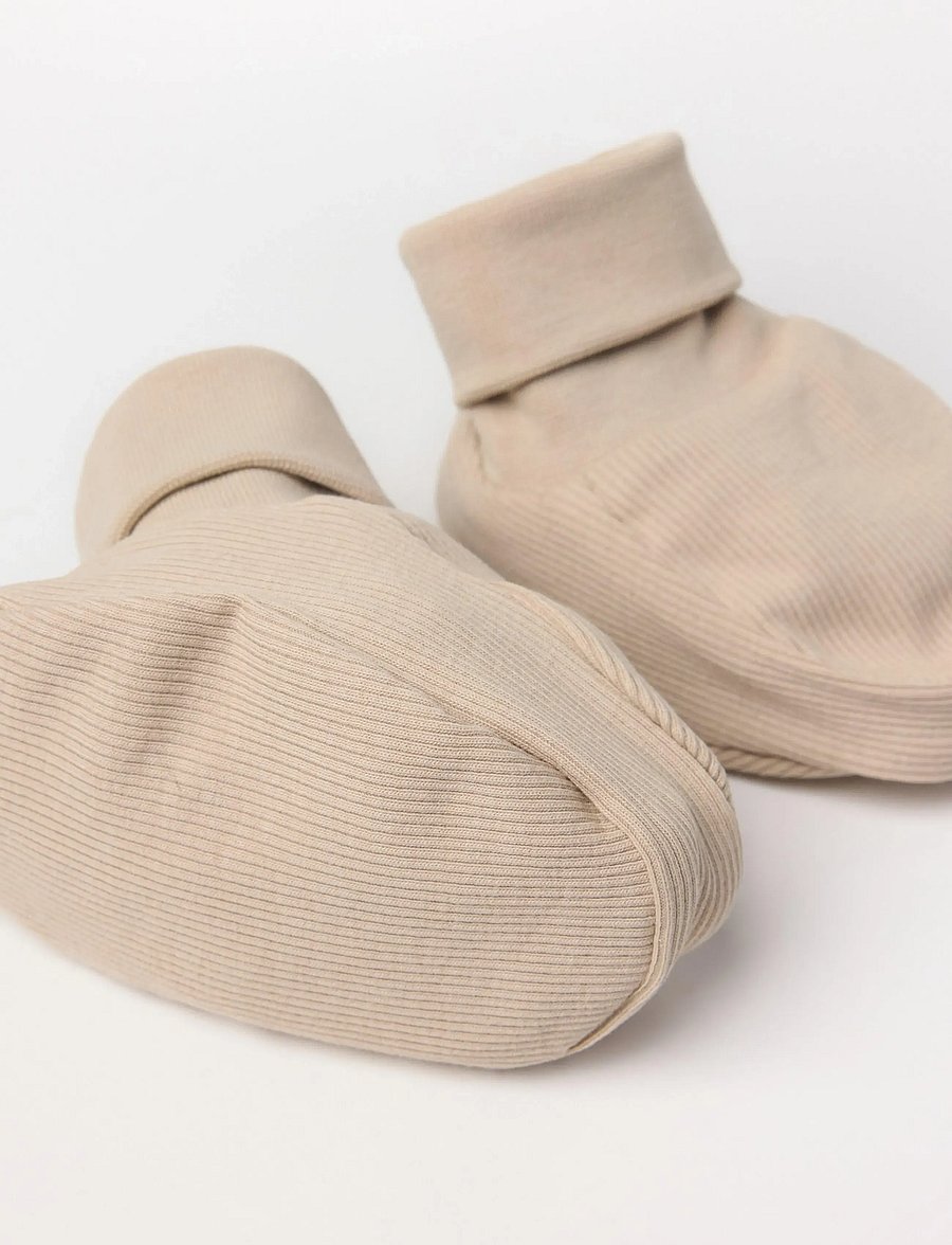 Lindex - Footies rib newborn - baby-socken - beige - 5