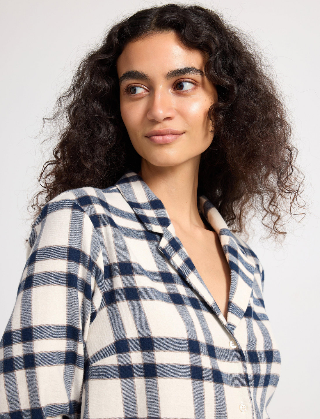 Lindex - Nightshirt flannel check - oberteile - white - 4