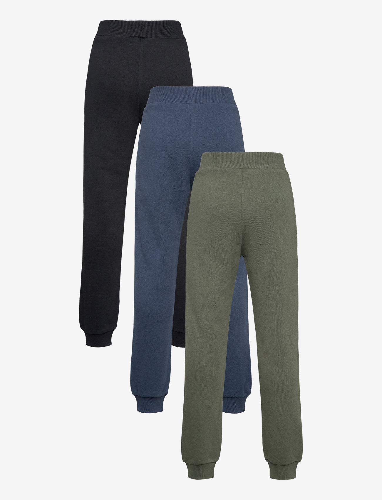 Lindex - Trousers basic solid 3 pack - efterårstøj - dark khaki green - 1