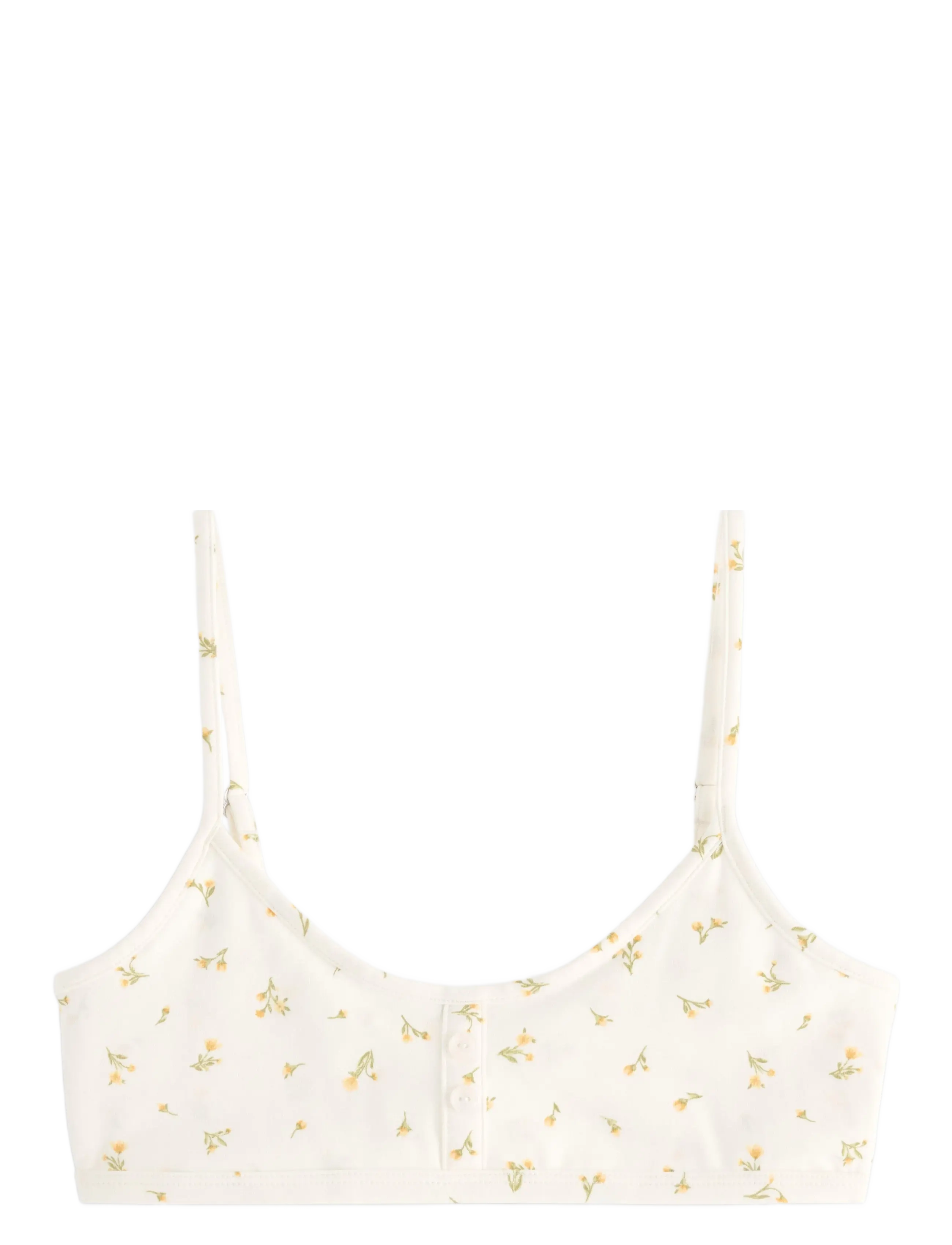 Lindex Bra Novent Soft top cotton - BH'er - LIGHT DUSTY YELLOW / white