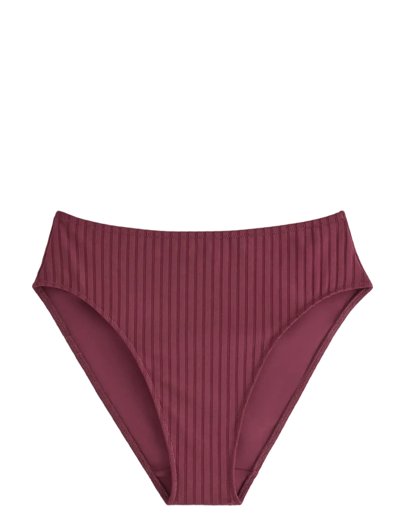 Lindex Brief Bikini High Hanna Rib - Bikinis - DARK DUSTY RED / burgundy