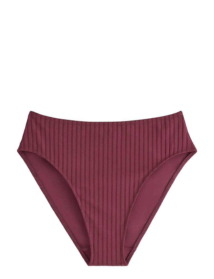 Lindex - Brief Bikini High Hanna Rib - bikinihosen mit hoher taille - dark dusty red - 1