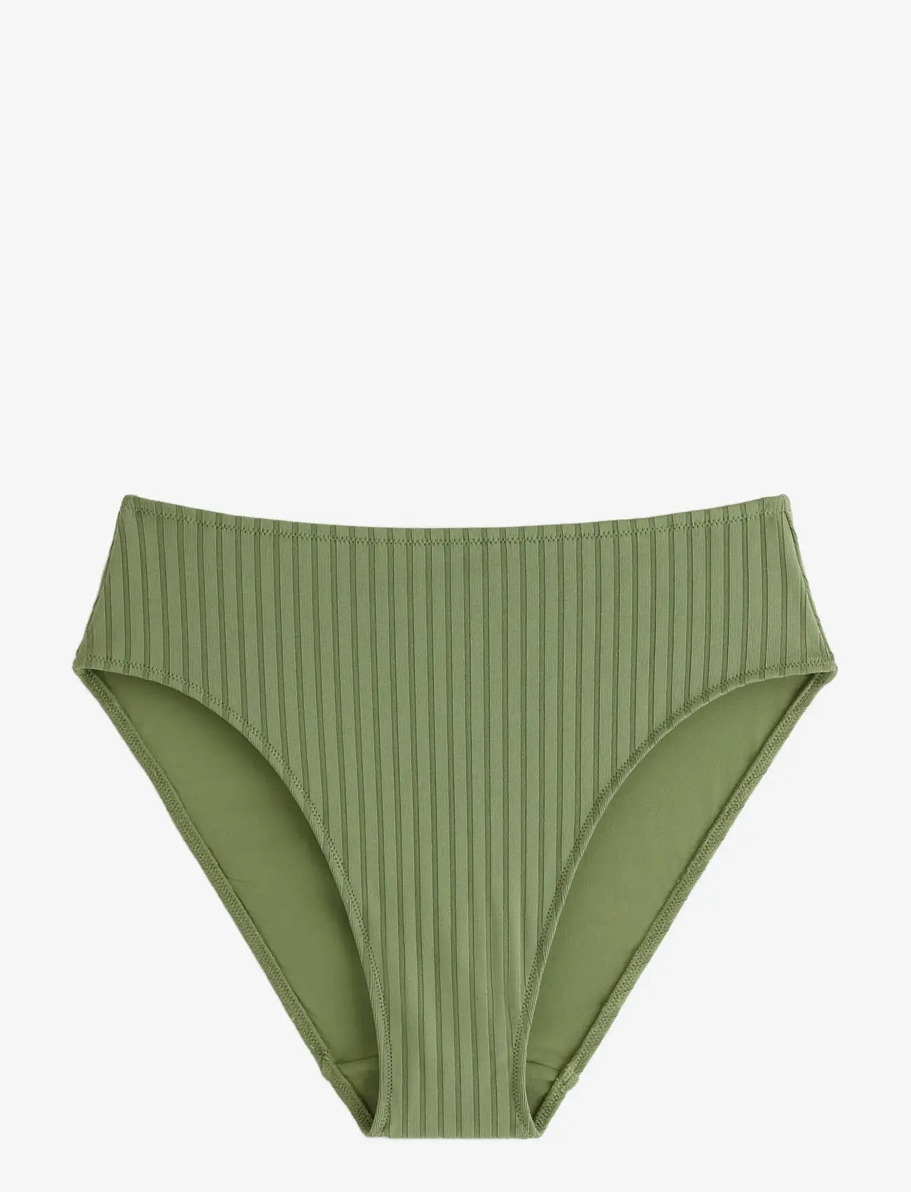Lindex - Brief Bikini High Hanna Rib - kõrge pihaga bikiinid - dk dusty green - 1