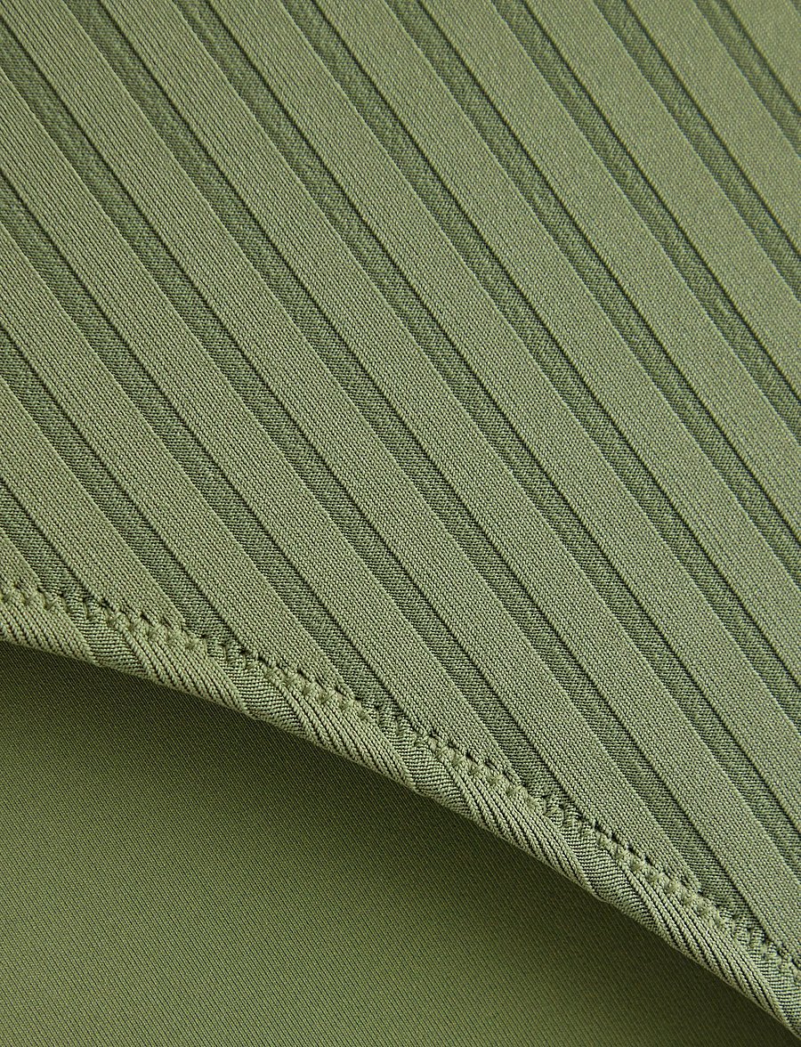 Lindex - Brief Bikini High Hanna Rib - kõrge vöökohaga bikiinid - dk dusty green - 5