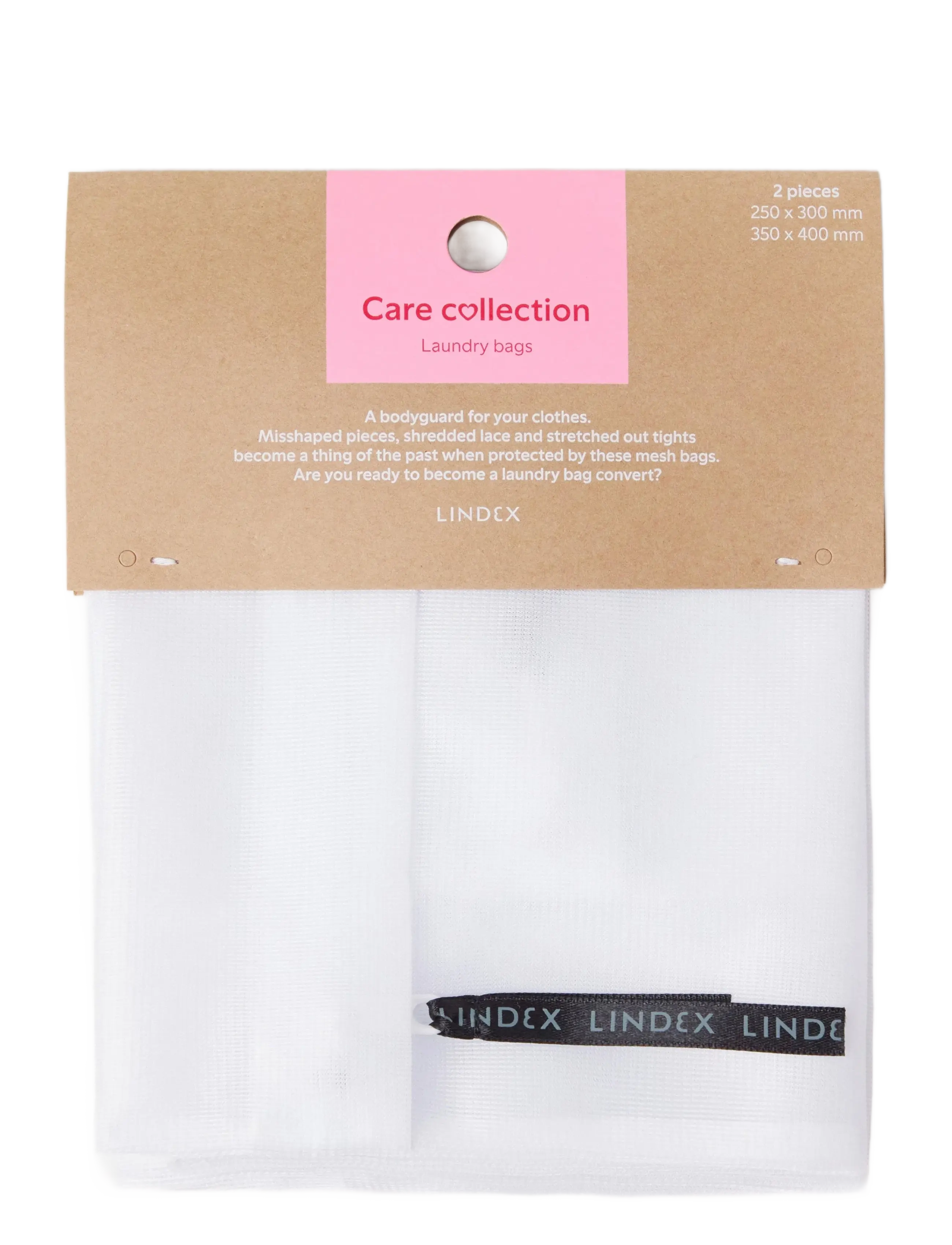 Lindex 2-Pack Laundry Bag, Kvinder, 2-Pak Vaskepose, Cream, Str: ONE SIZE