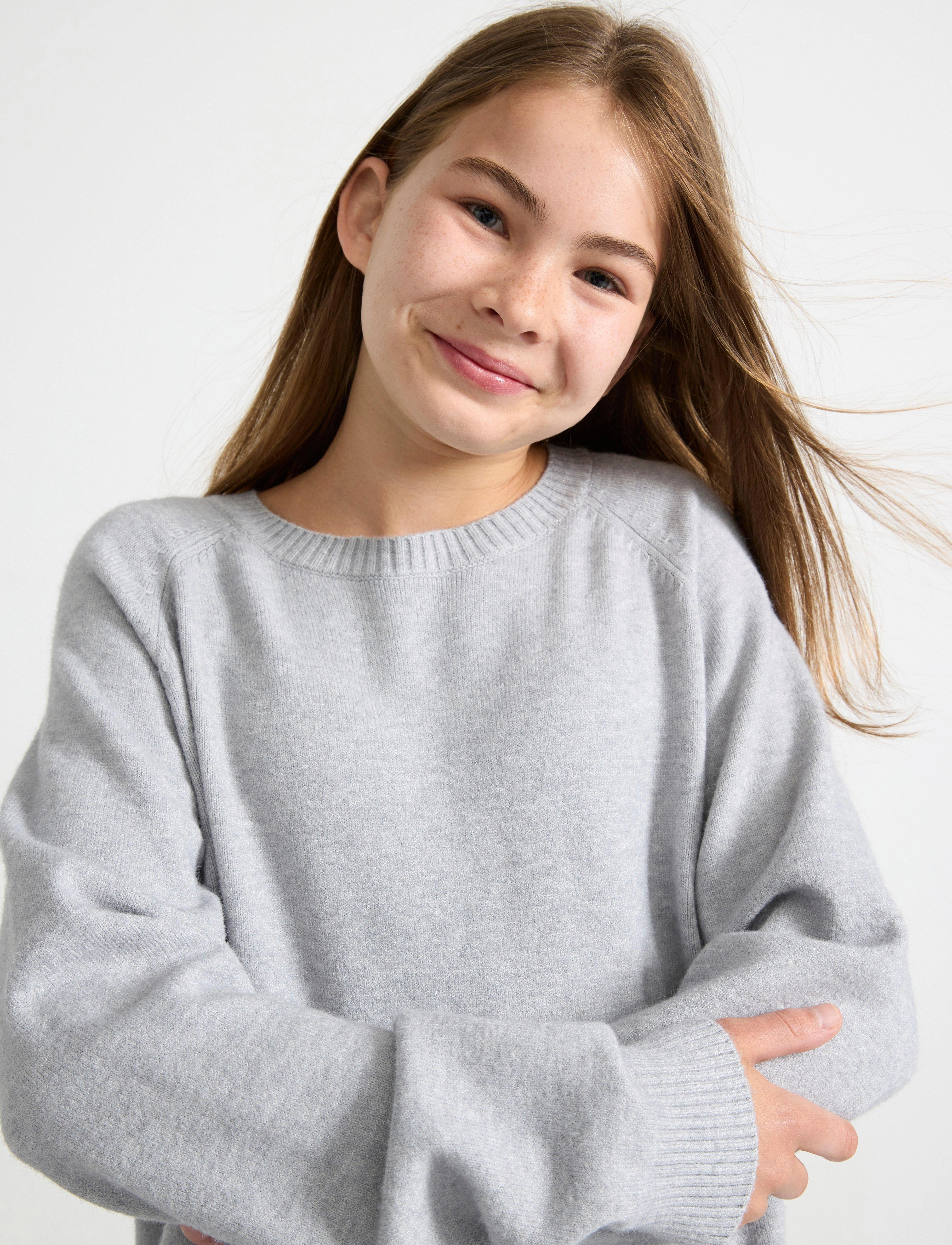 Lindex - Sweater fine knit - sweatshirts - grey melange - 4