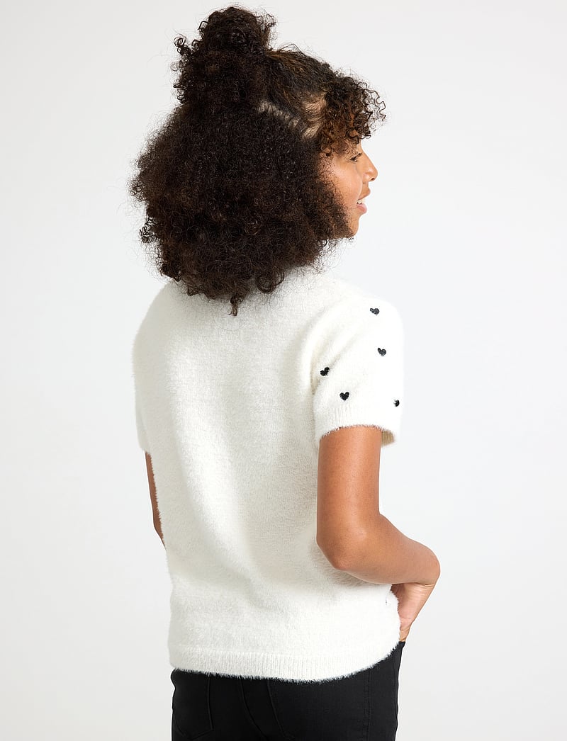 Lindex - T shirt feather yarn - lühikeste varrukatega t-särgid - light dusty white - 3