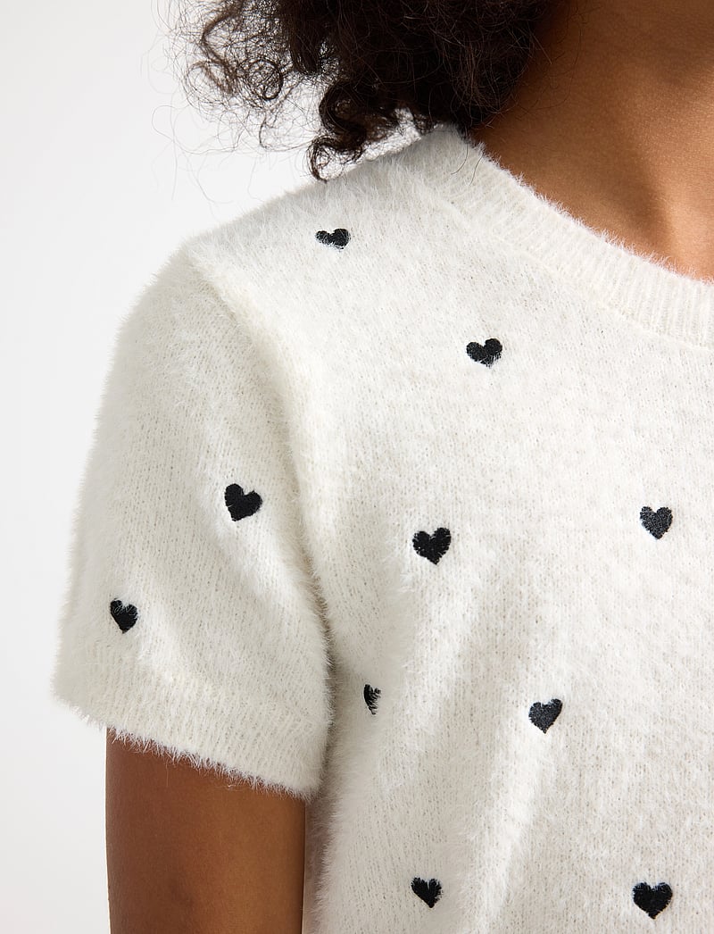 Lindex - T shirt feather yarn - lühikeste varrukatega t-särgid - light dusty white - 5