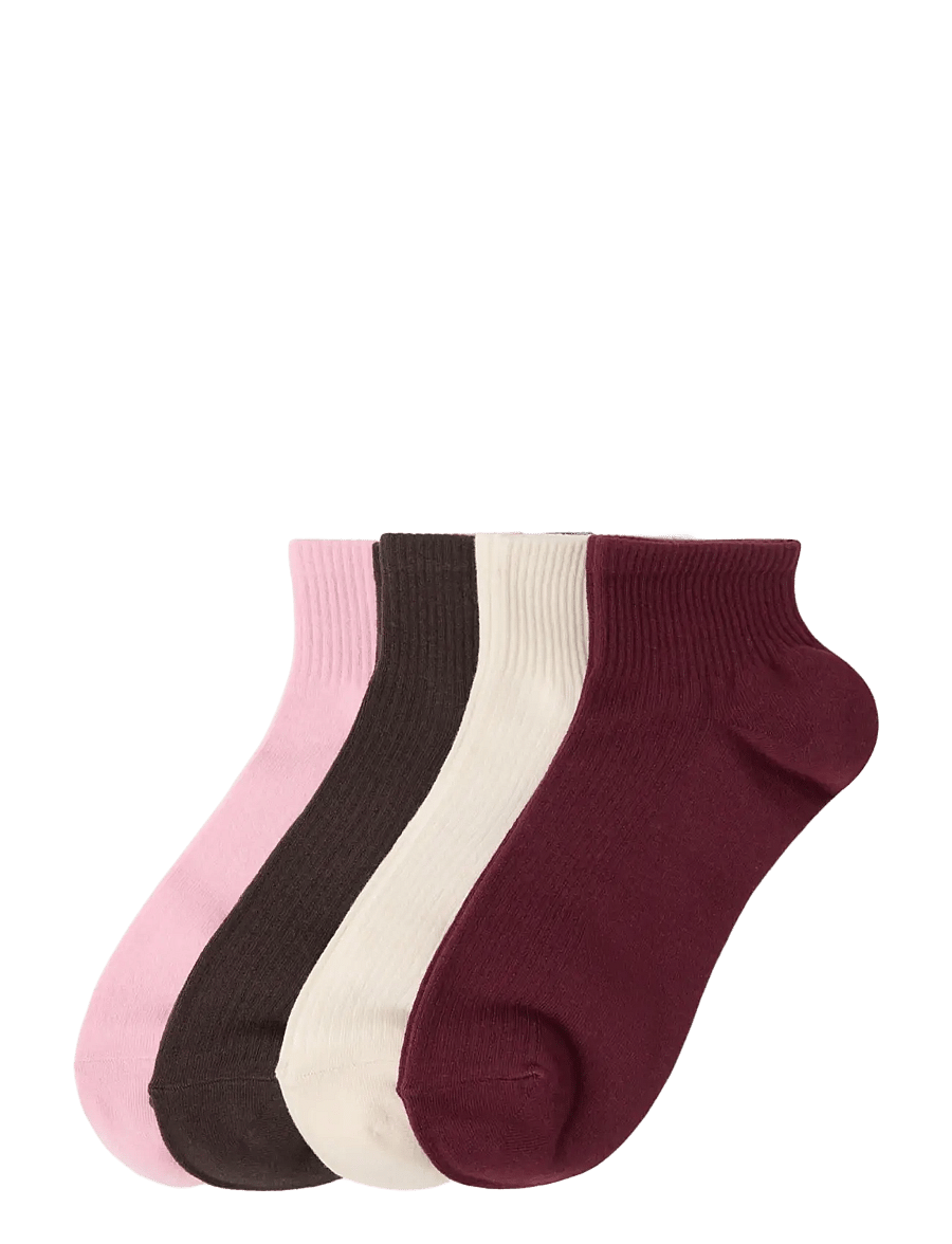 Lindex - 4-pack high ankle socks - sneackersocken - light pink - 0