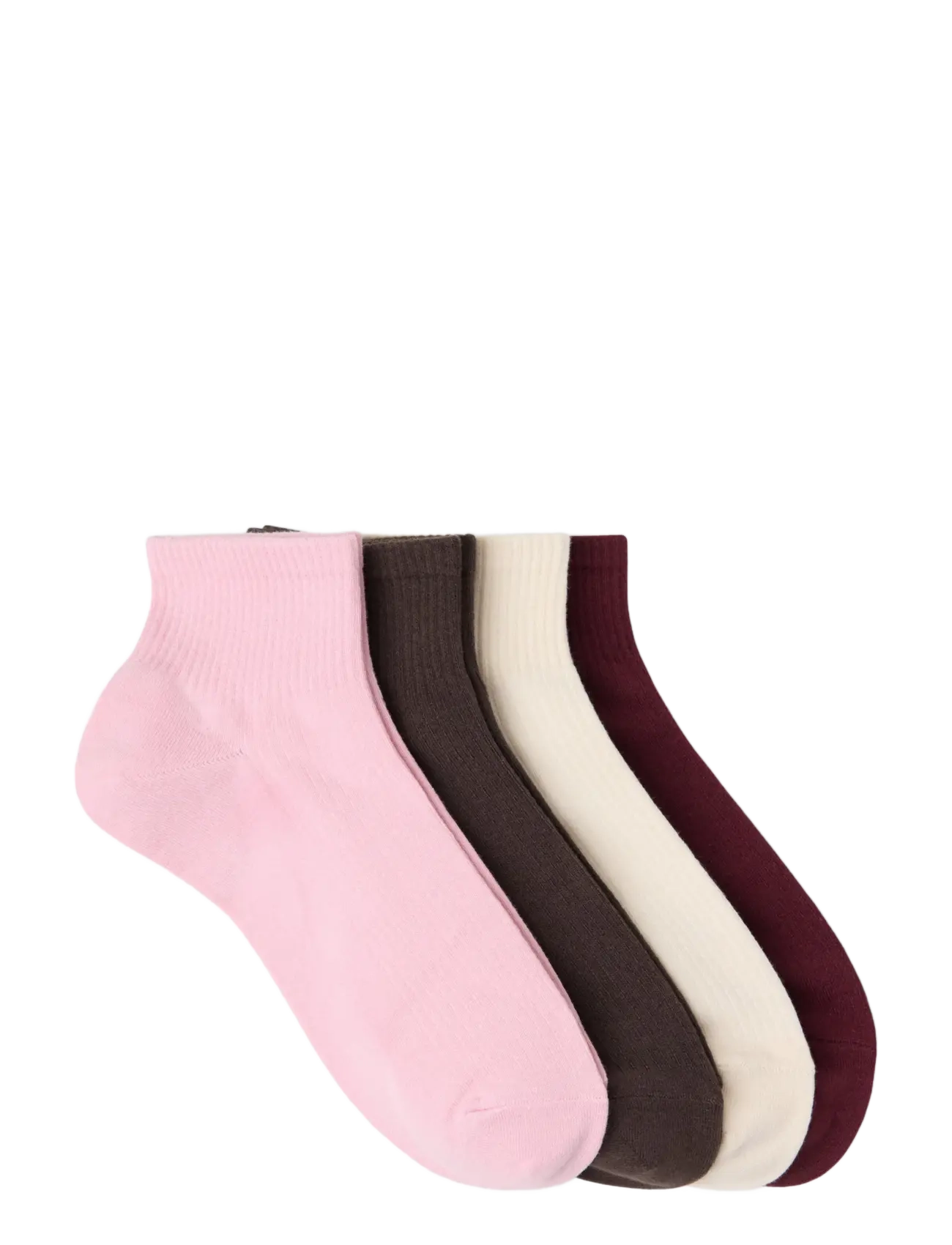 Lindex - 4-pack high ankle socks - ankelstrumpor - light pink - 1