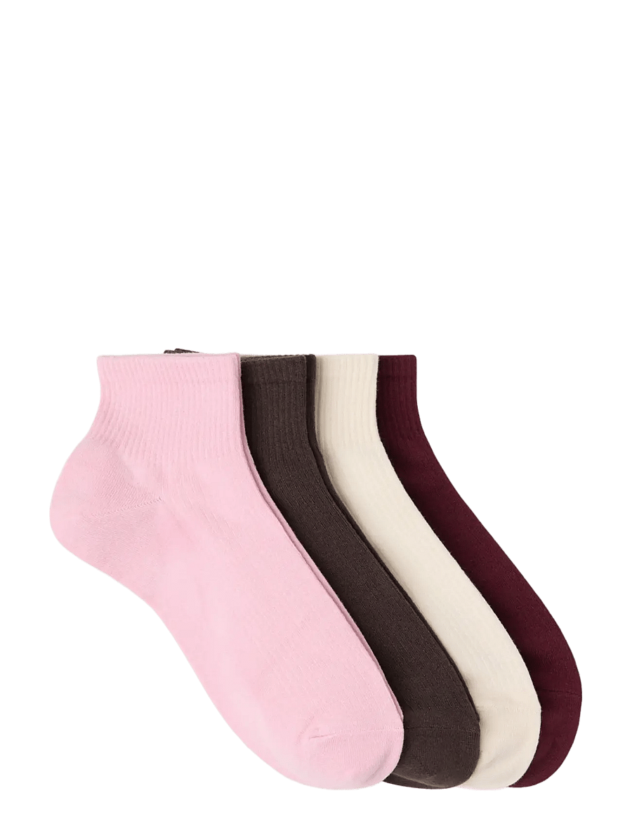 Lindex - 4-pack high ankle socks - sneackersocken - light pink - 1