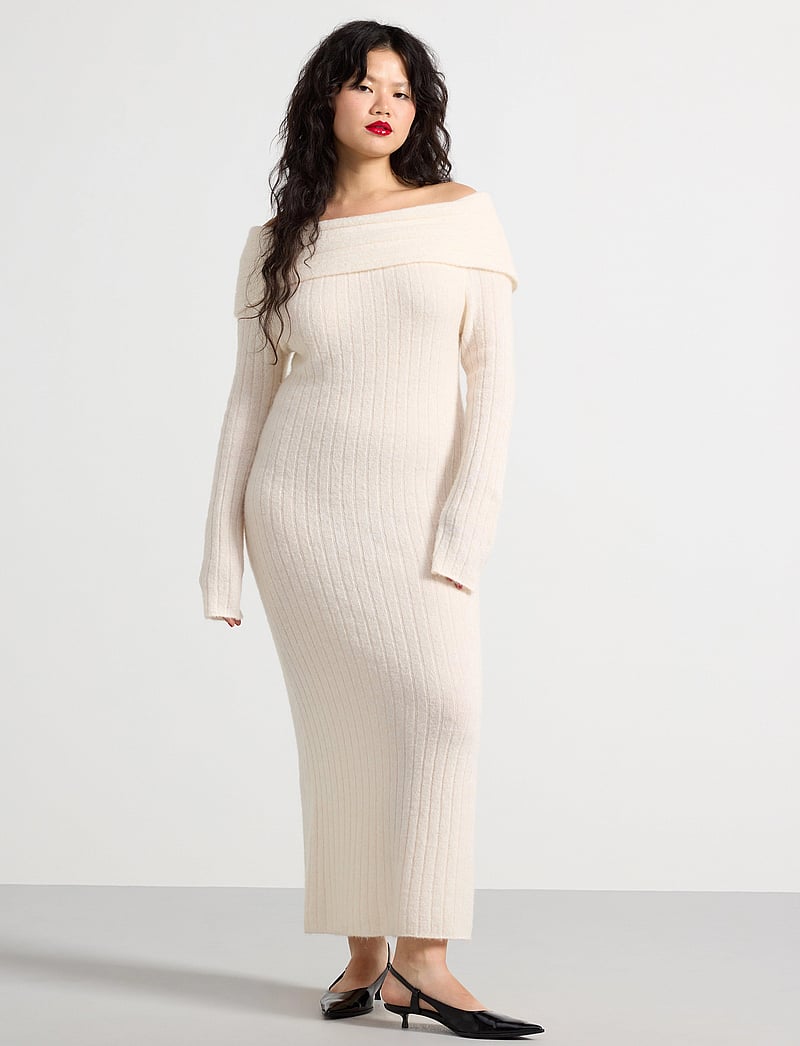 Lindex - Dress Augusta - knitted dresses - off white - 0