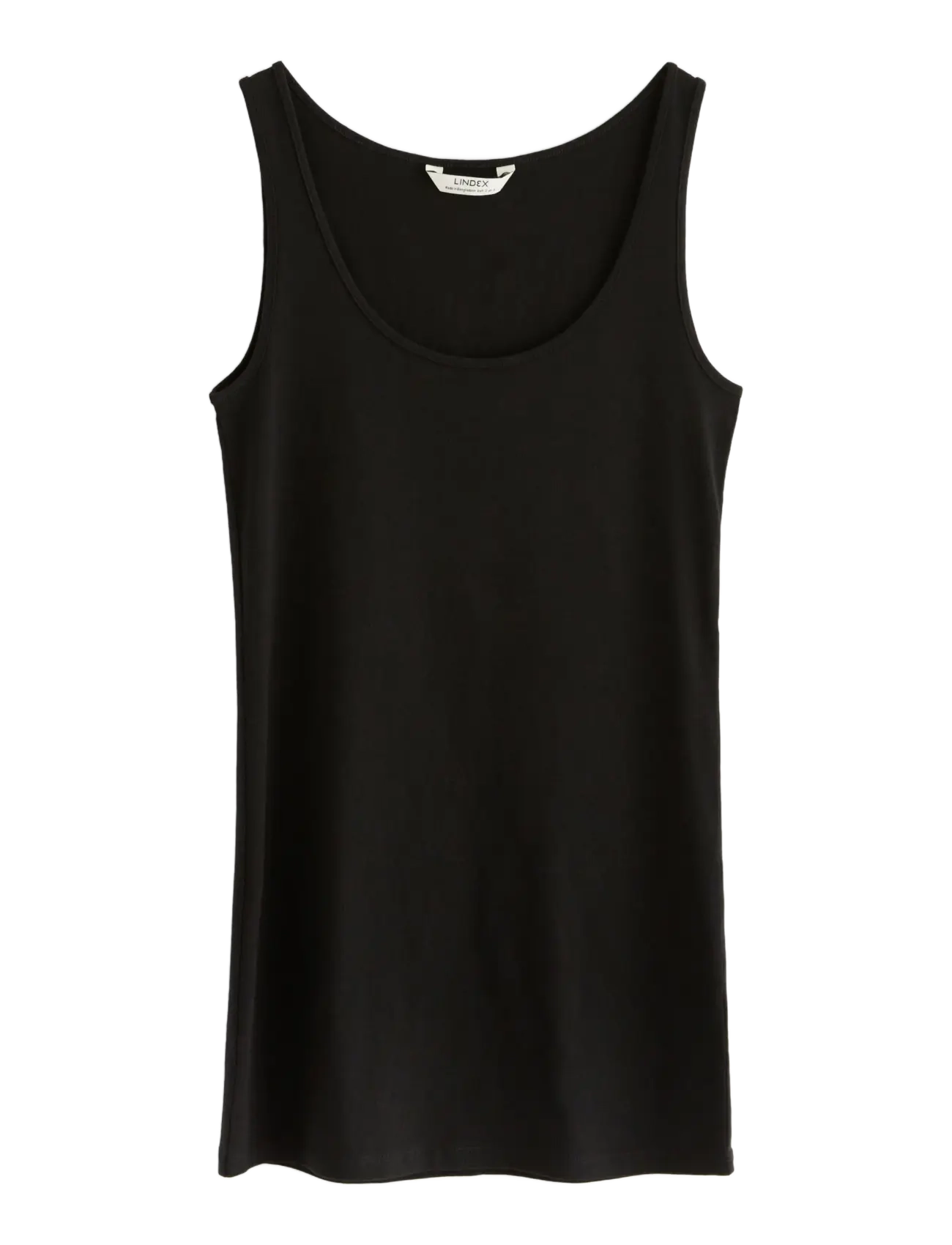Lindex Long tank top - Essentials - BLACK / black
