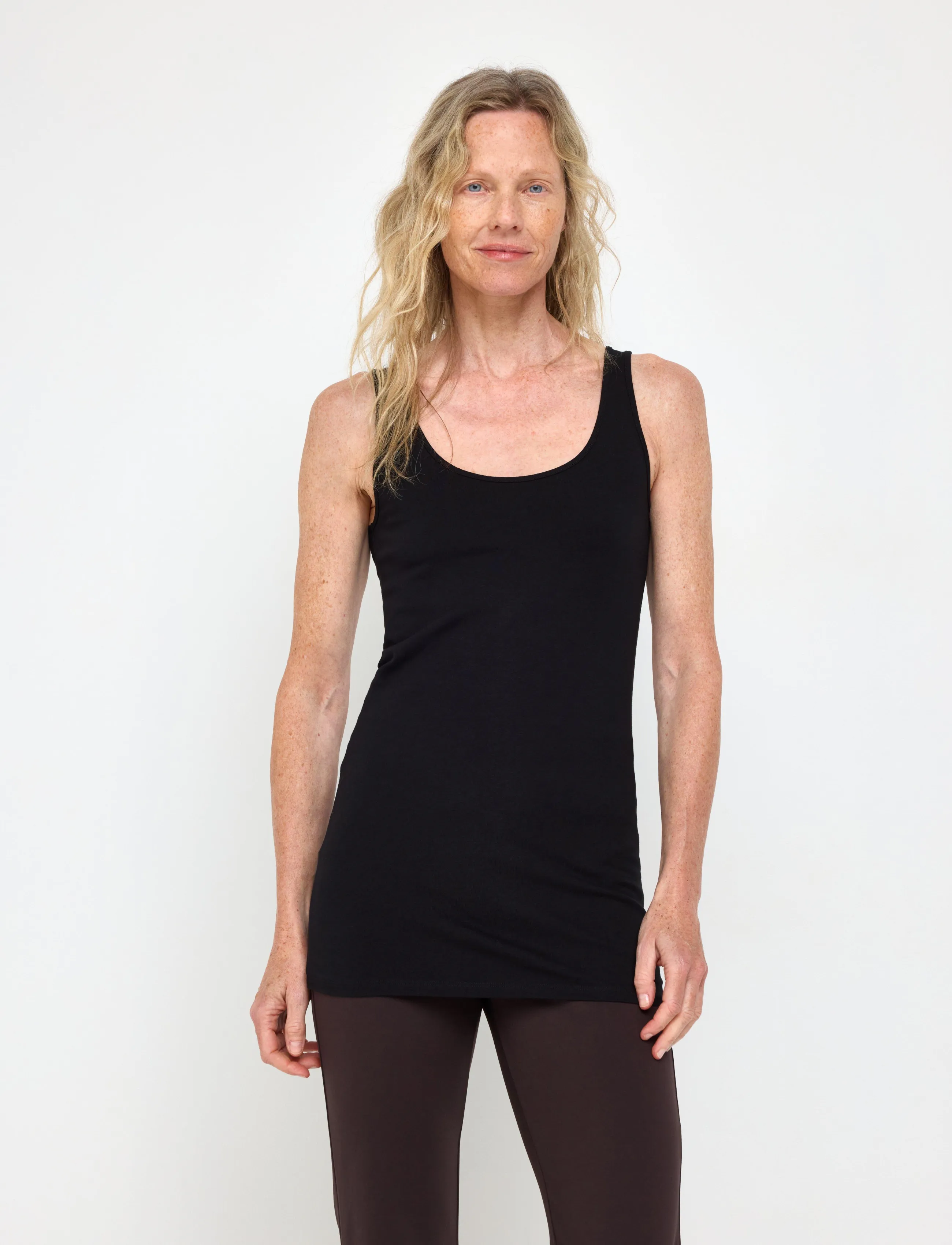 Lindex - Long tank top - Ärmellose tops - black - 0