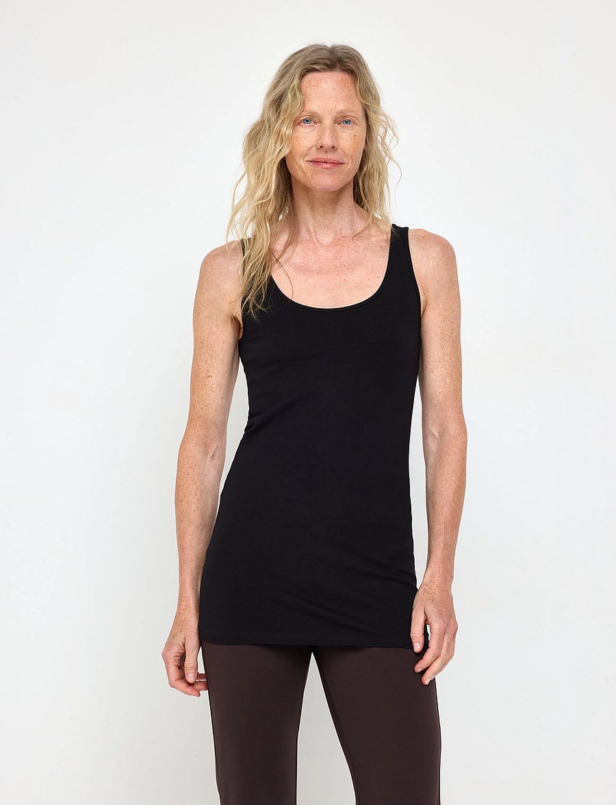 Lindex - Long tank top - Ärmellose tops - black - 0