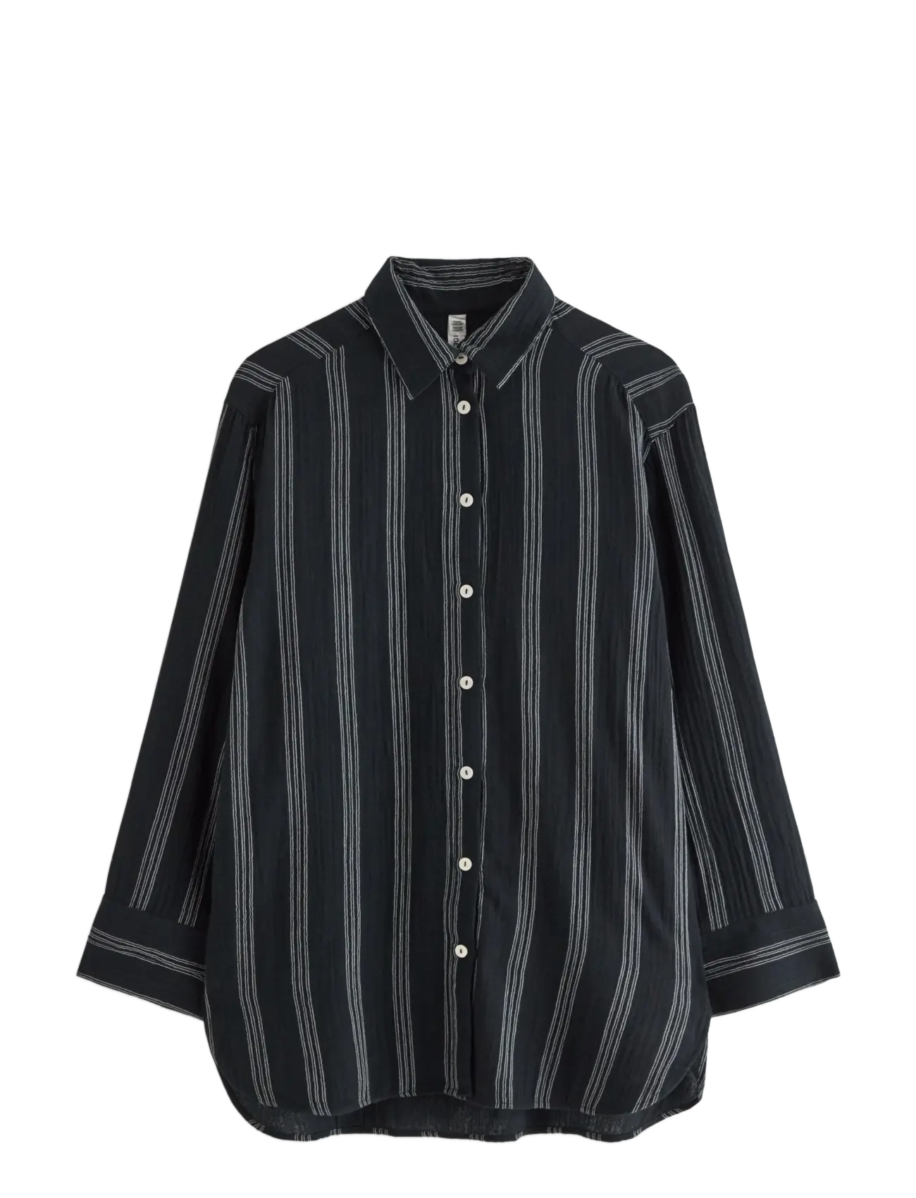 Lindex - Oversized pyjama shirt - long-sleeved shirts - black - 1