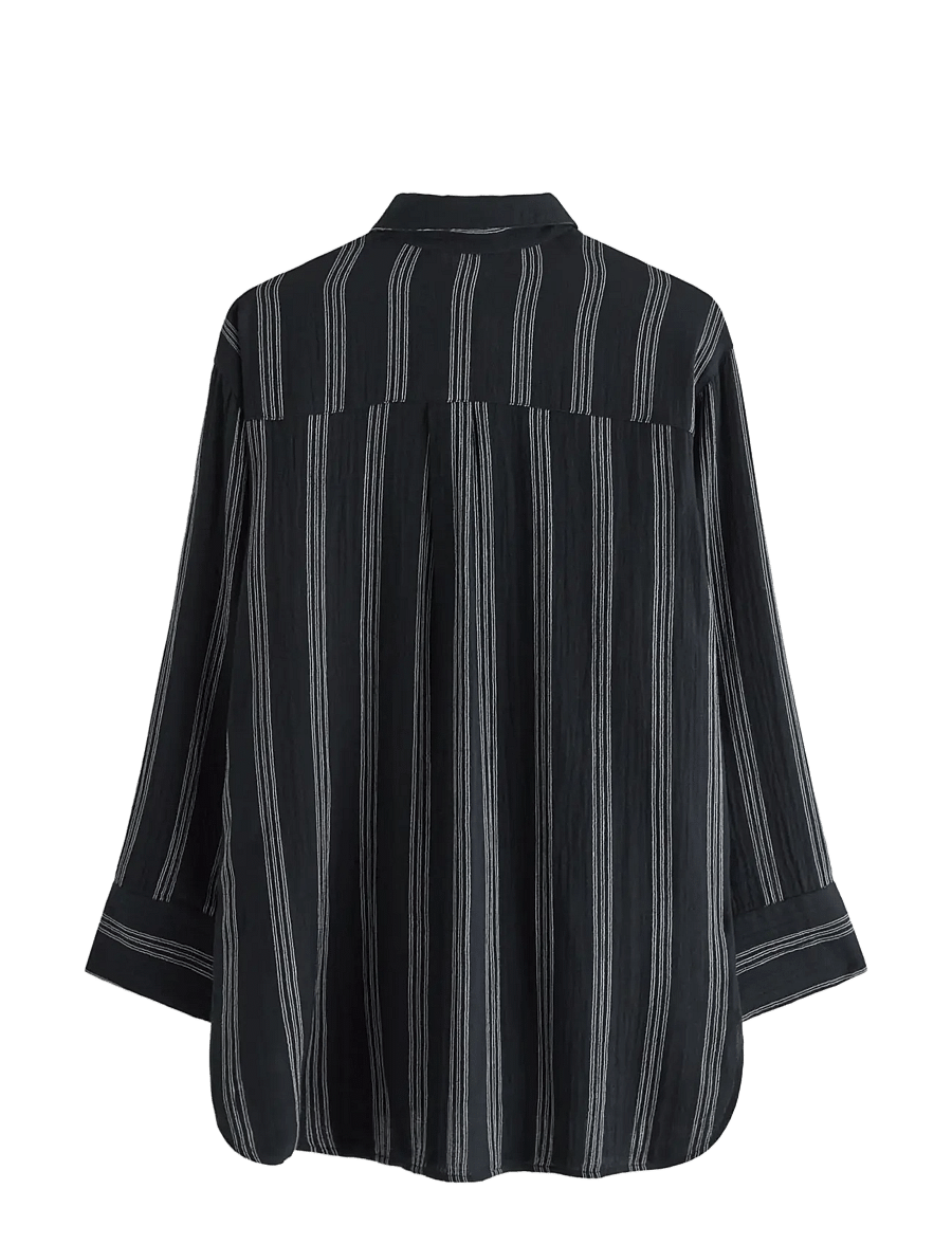Lindex - Oversized pyjama shirt - langärmlige hemden - black - 2