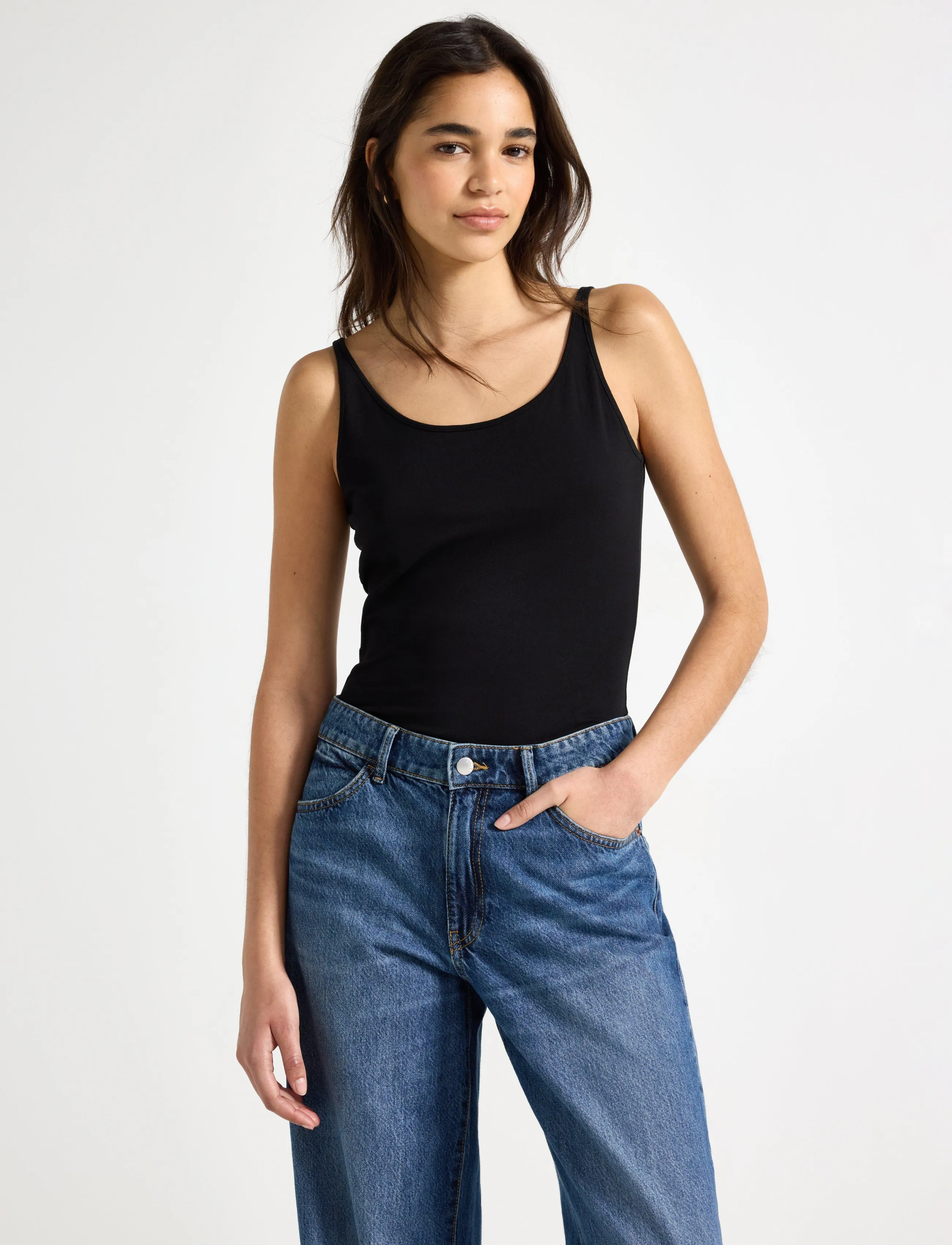Lindex Tank top - Linnen - BLACK / black
