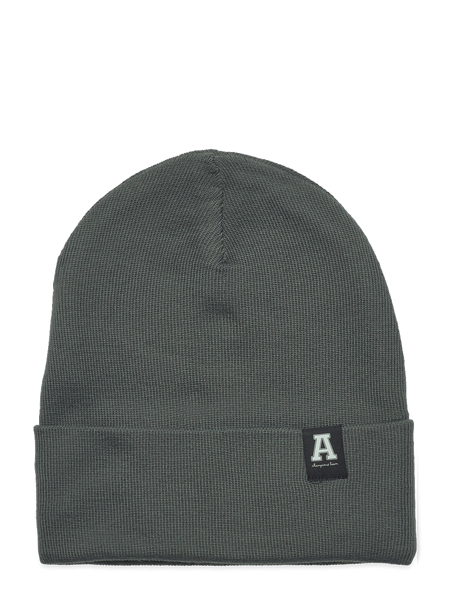 Lindex - Beanie basic fold up - beanies - dark dusty khaki - 0