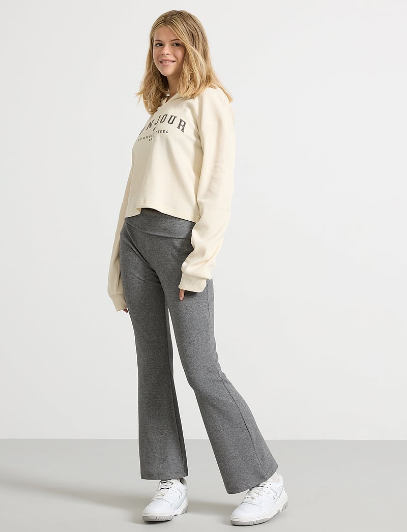 Lindex - Trousers jersey yoga flare - jogginghosen - dark grey melange - 0